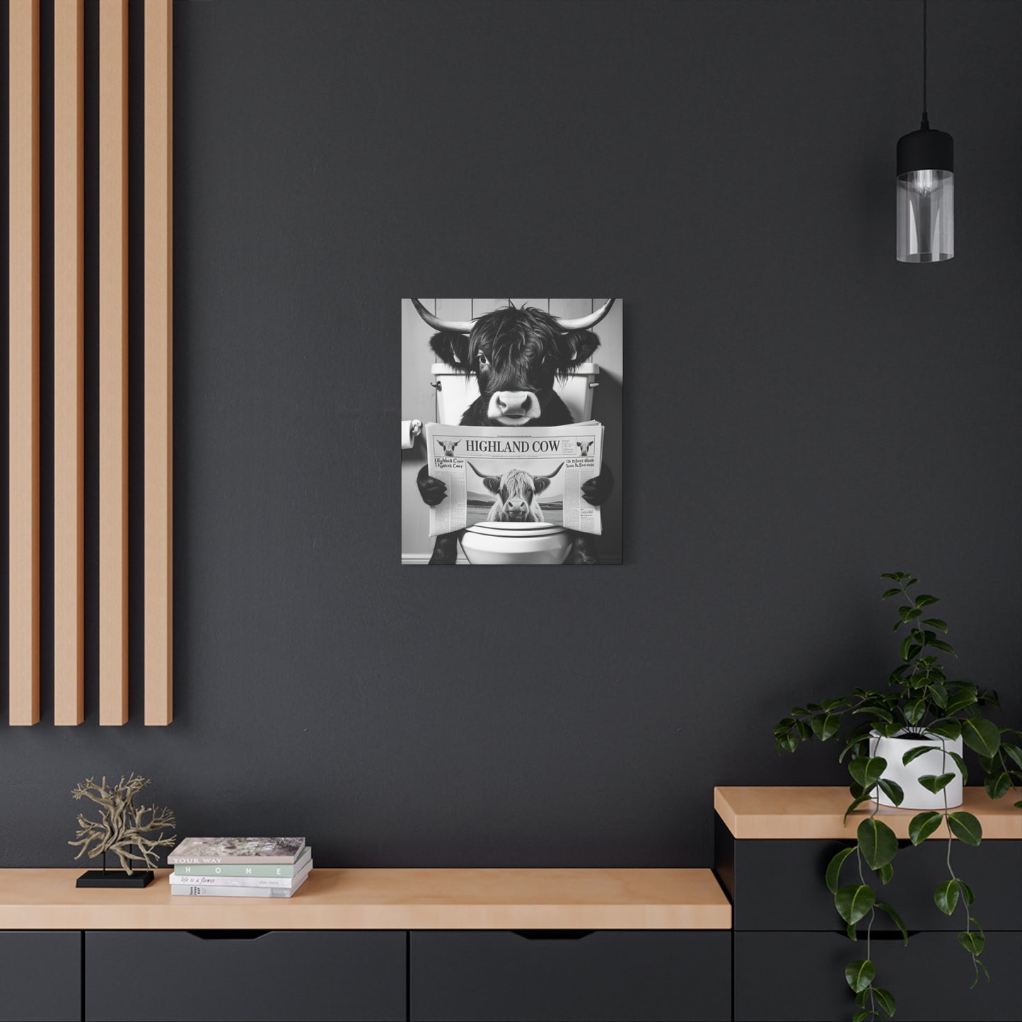 Highland Cow Toilet Funny Art