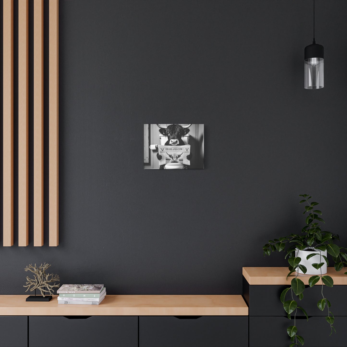 Highland Cow Toilet Funny Art