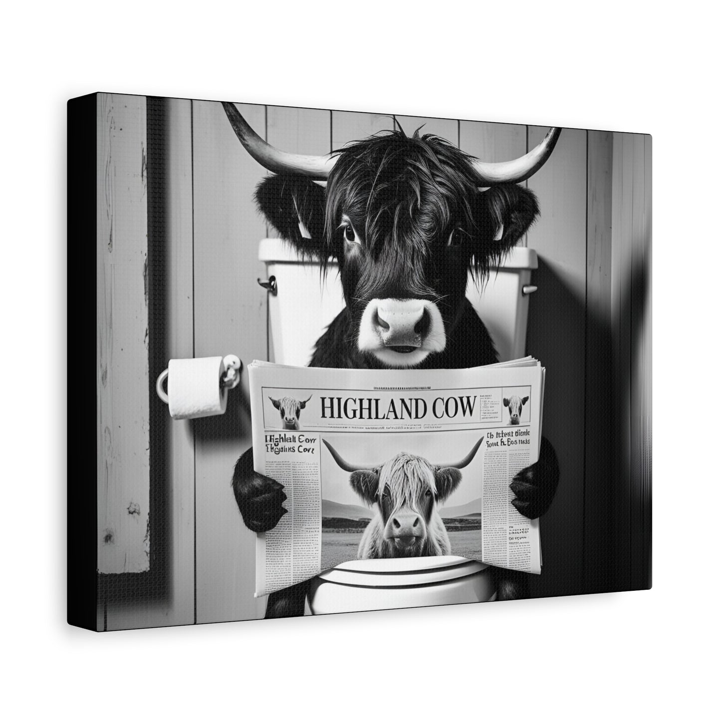 Highland Cow Toilet Funny Art