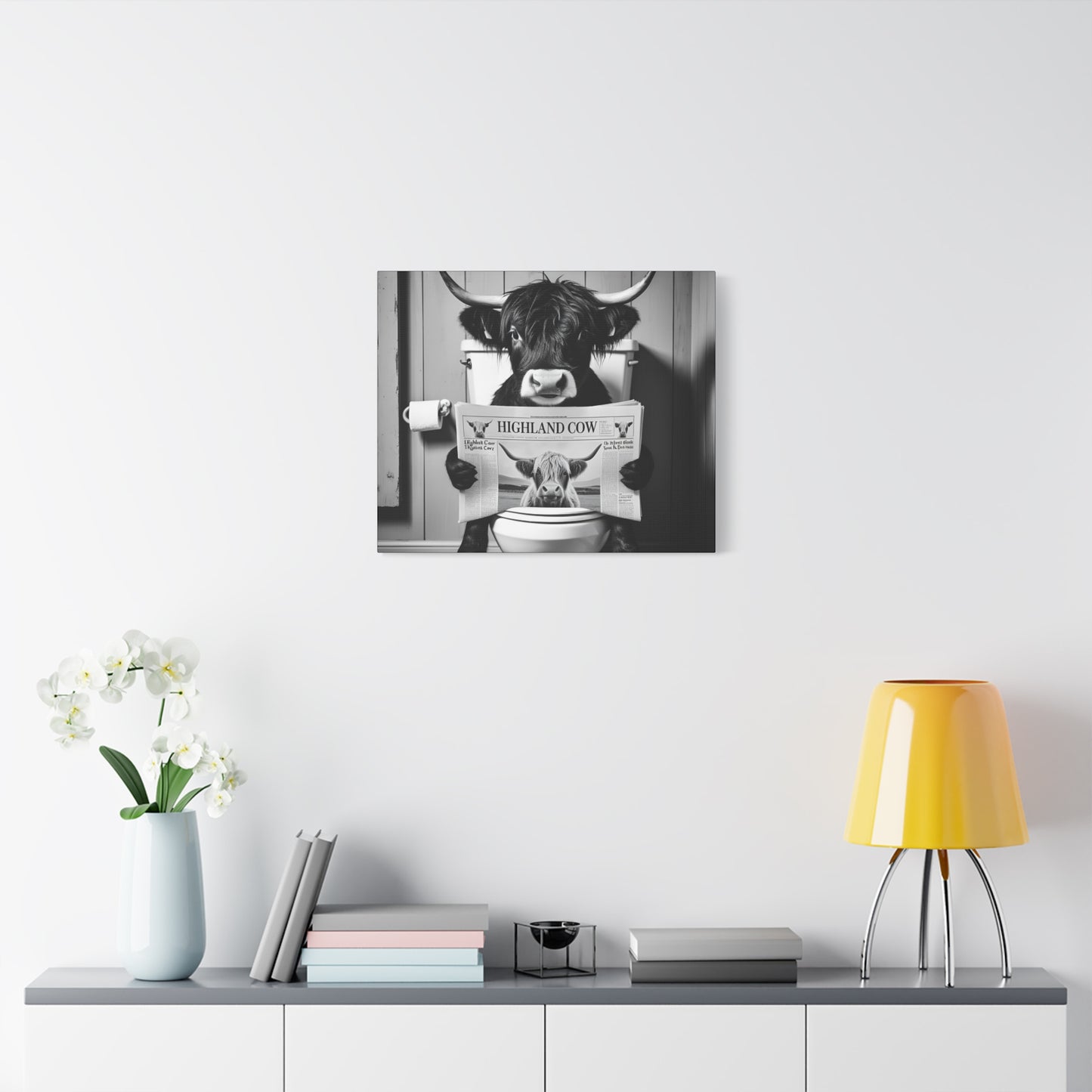 Highland Cow Toilet Funny Art