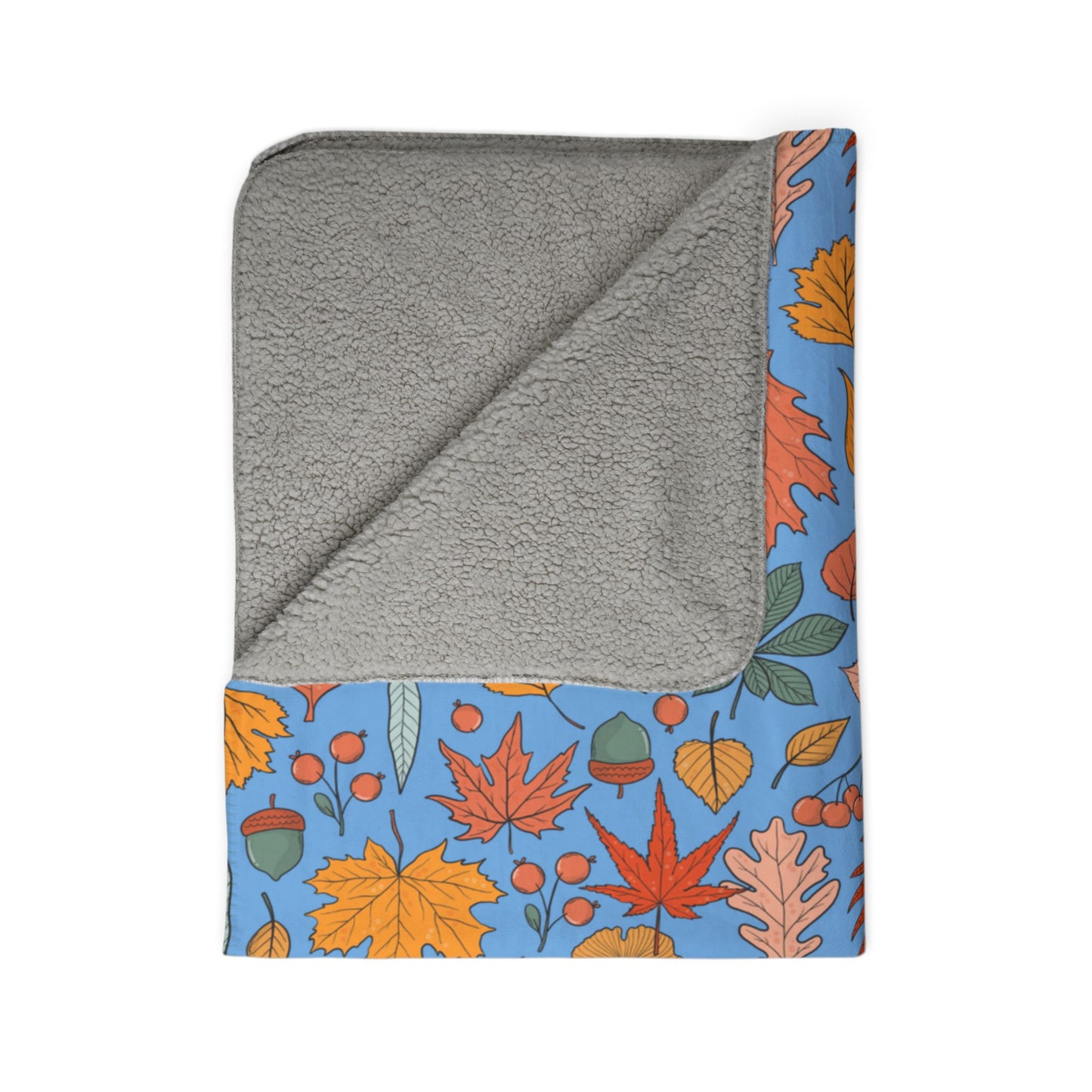 Autumn Leaves Fleece Sherpa Blanket