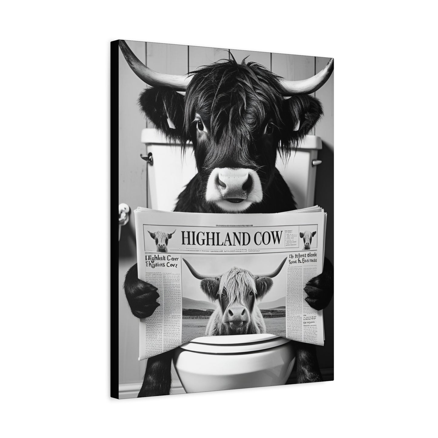 Highland Cow Toilet Funny Art