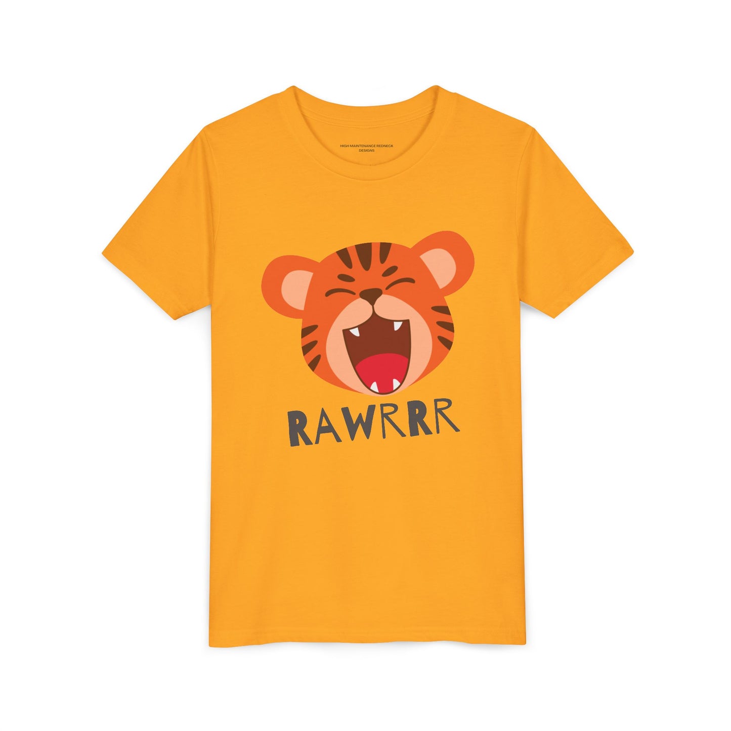 Cute Tiger RAWR Short Sleeve Tee for Kids, Fun Summer Shirt, Animal T-Shirt, Birthday Gift, Playdate Clothing