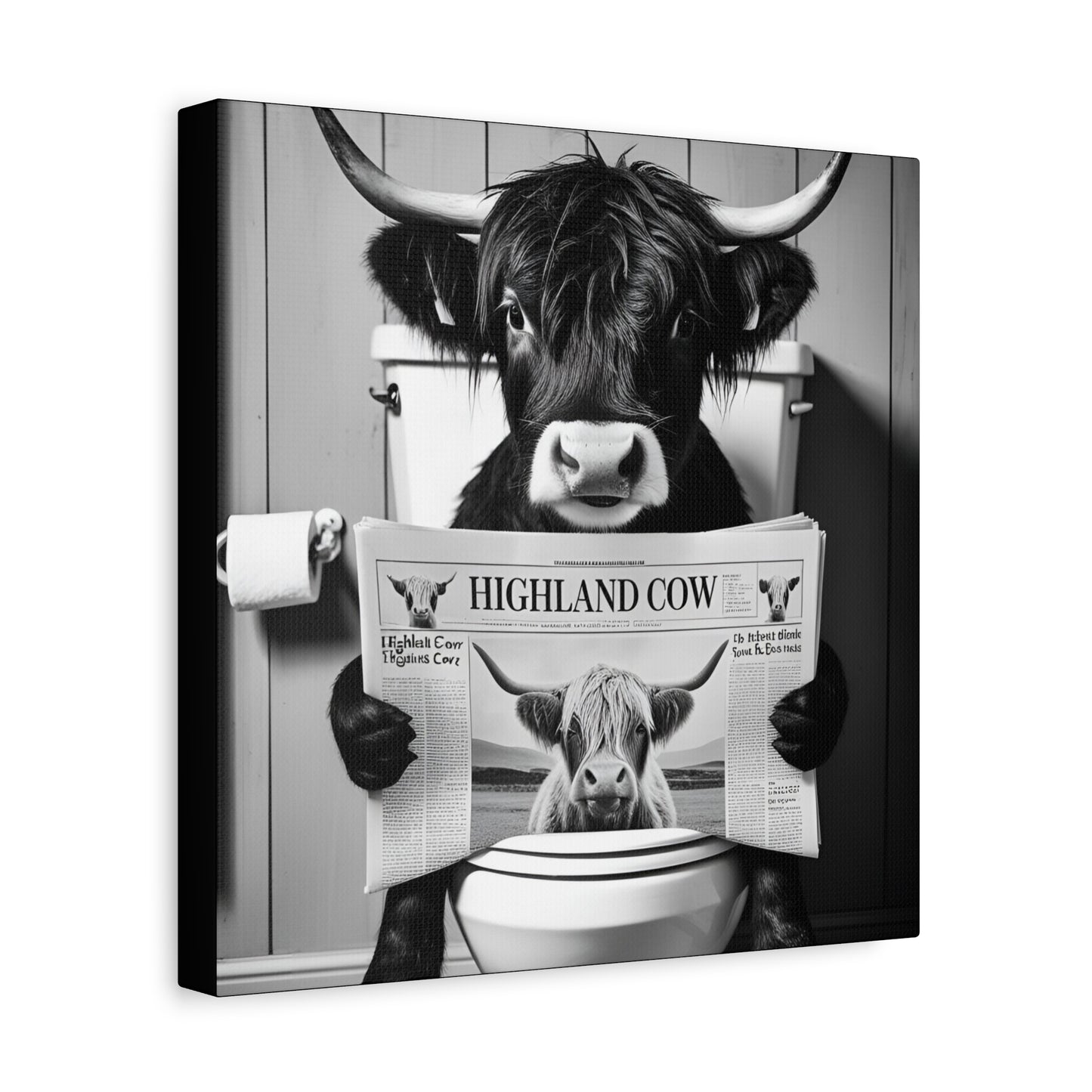 Highland Cow Toilet Funny Art