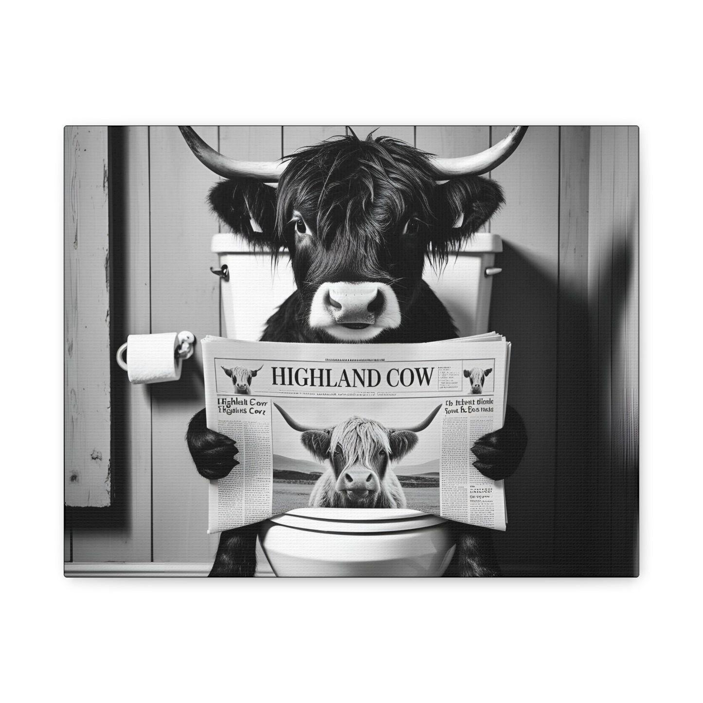 Highland Cow Toilet Funny Art