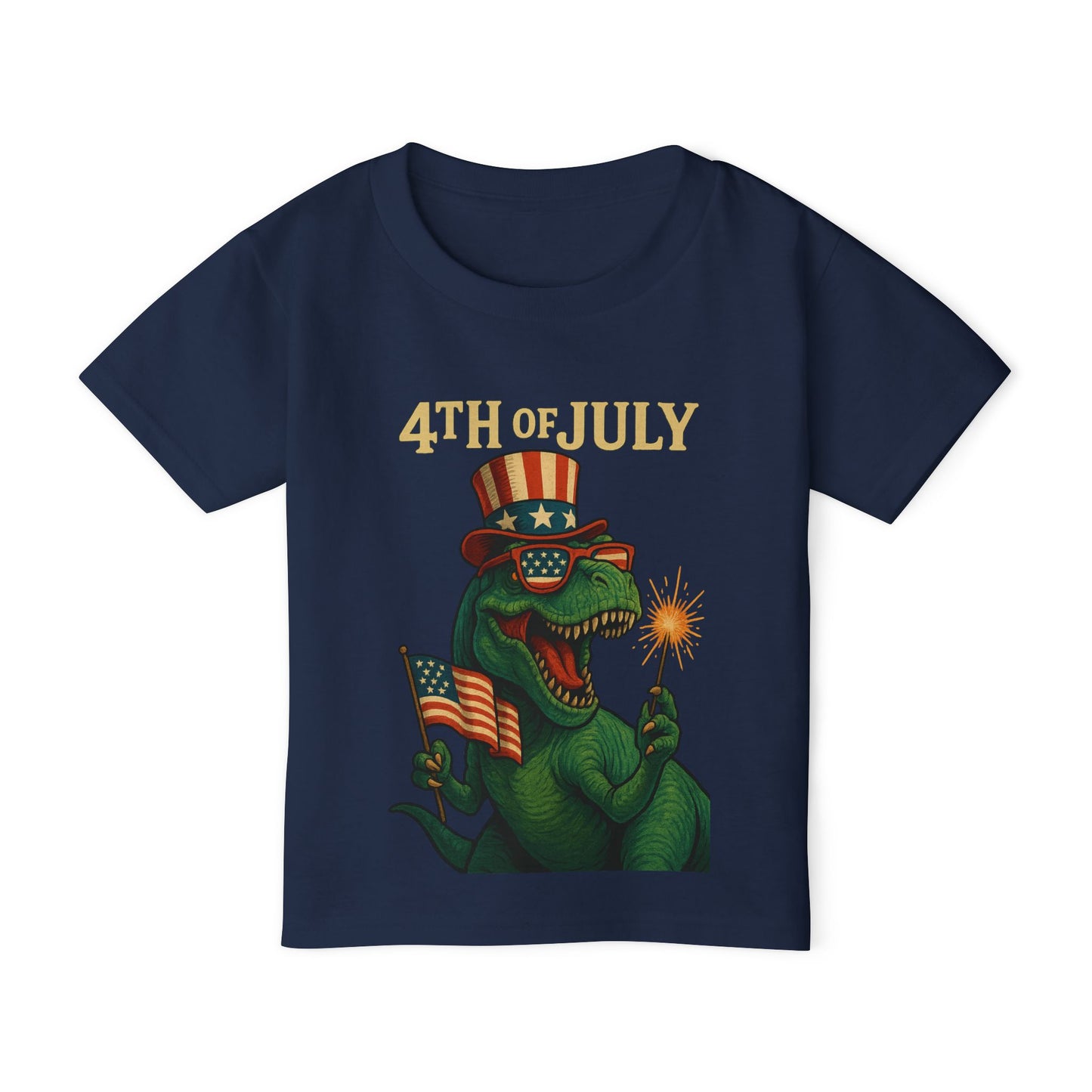Dinosaur Boy's 4th of July Toddler T-Shirt, Kids Independence Day Tee, Patriotic Dino Shirt, Funny Toddler Clothing, Baby Boy Gift