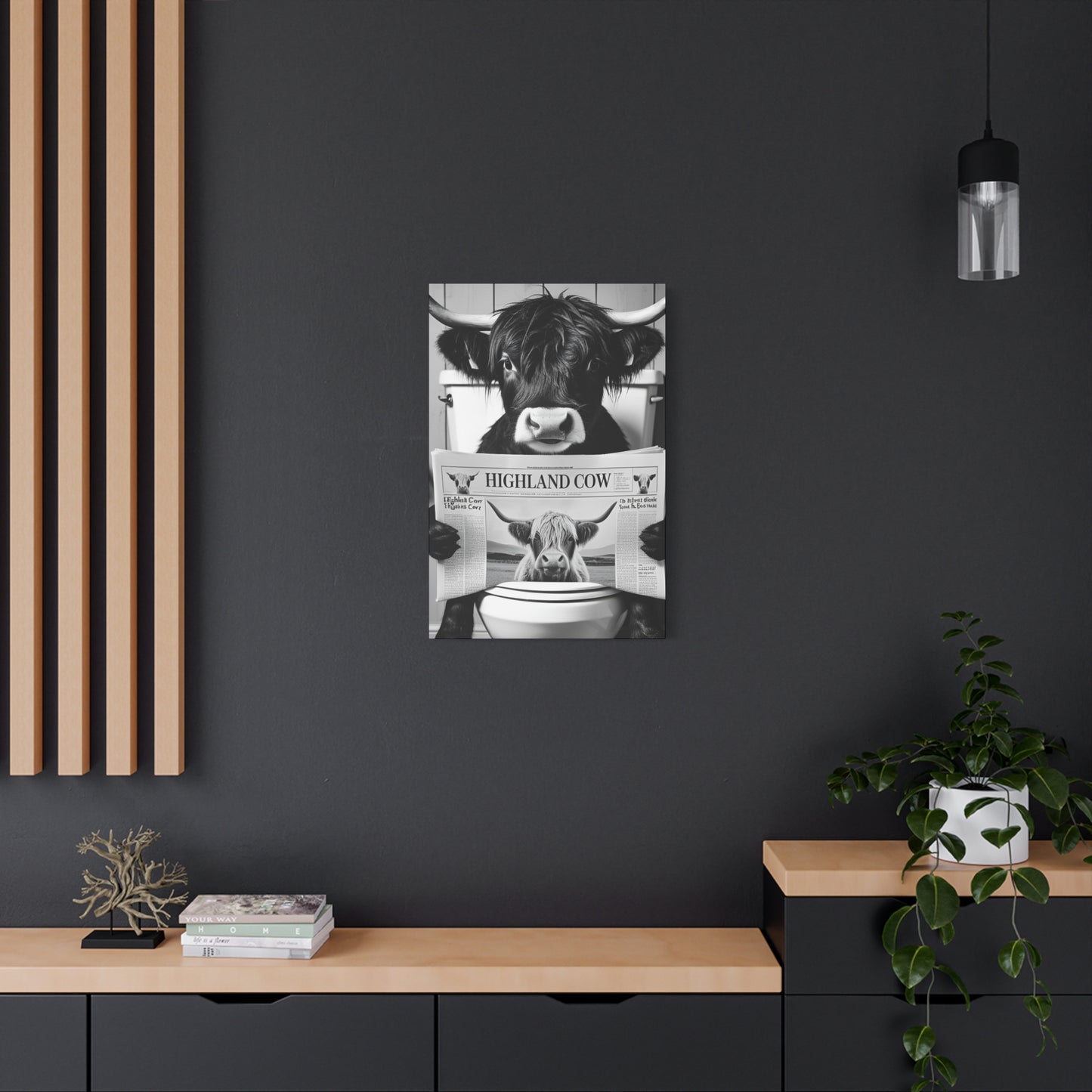 Highland Cow Toilet Funny Art