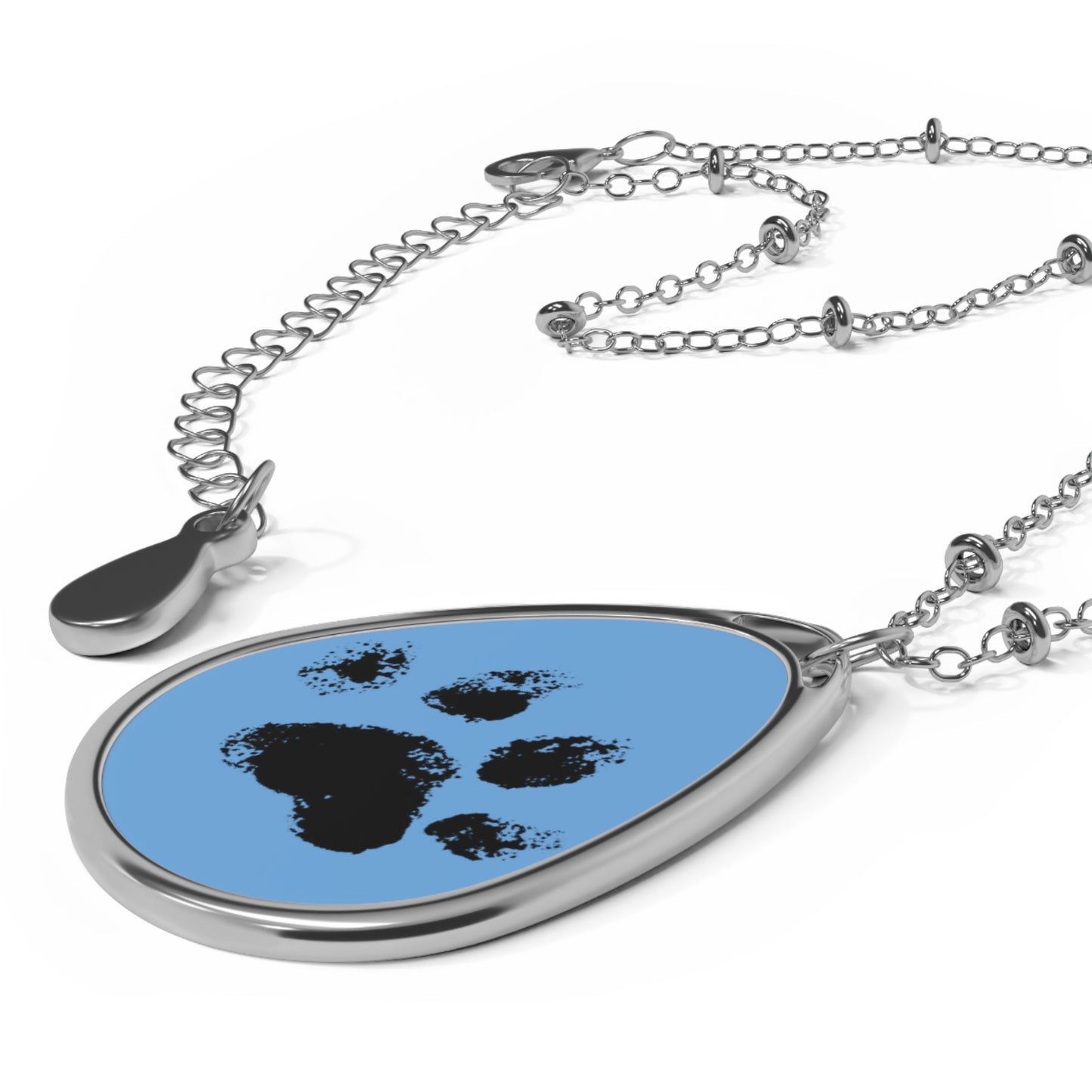 Paw Print Oval Necklace