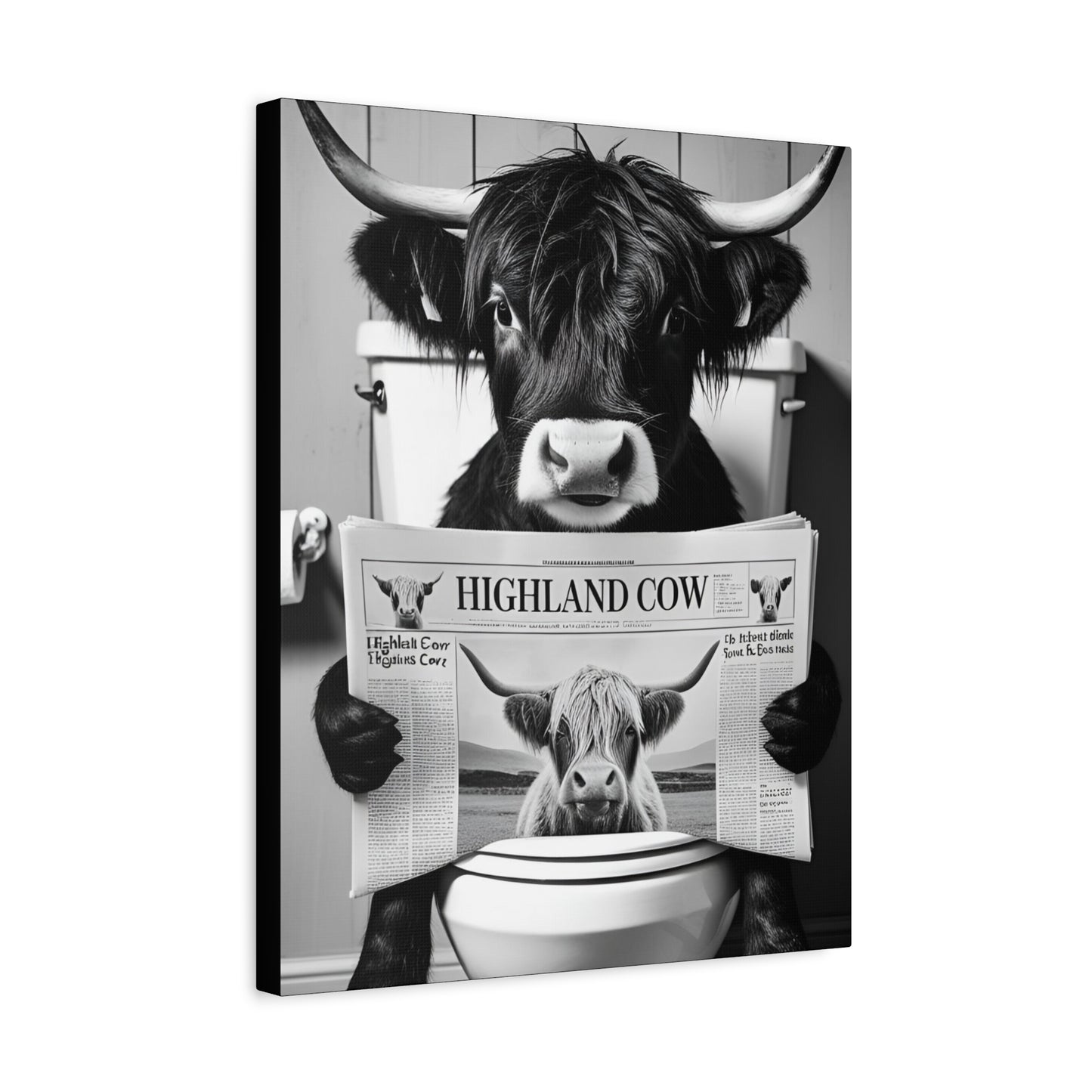 Highland Cow Toilet Funny Art