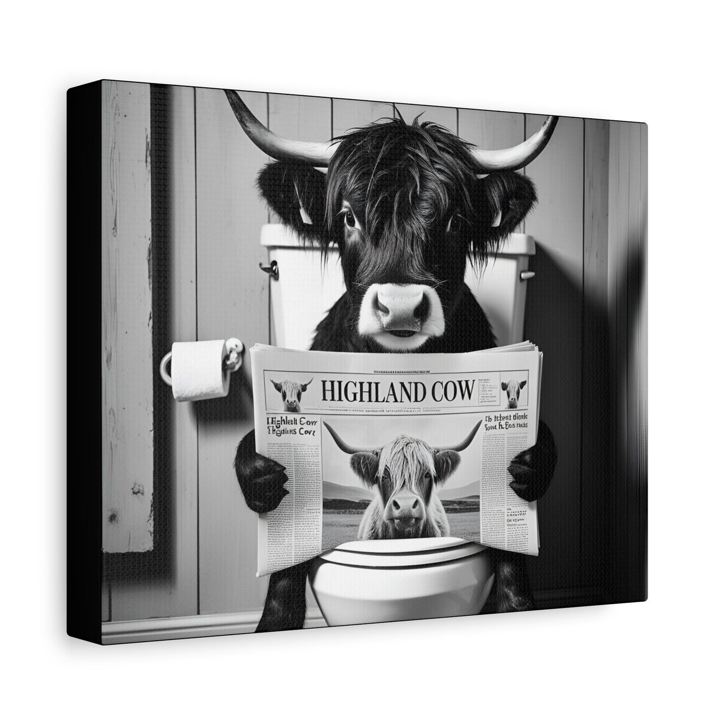 Highland Cow Toilet Funny Art