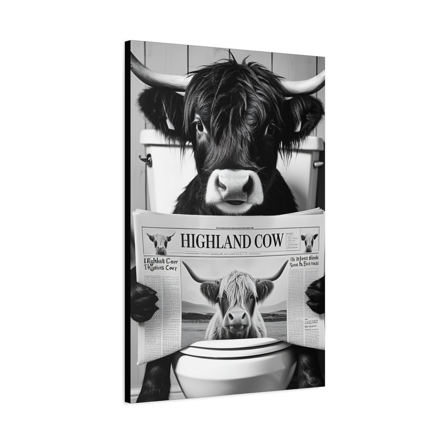 Highland Cow Toilet Funny Art
