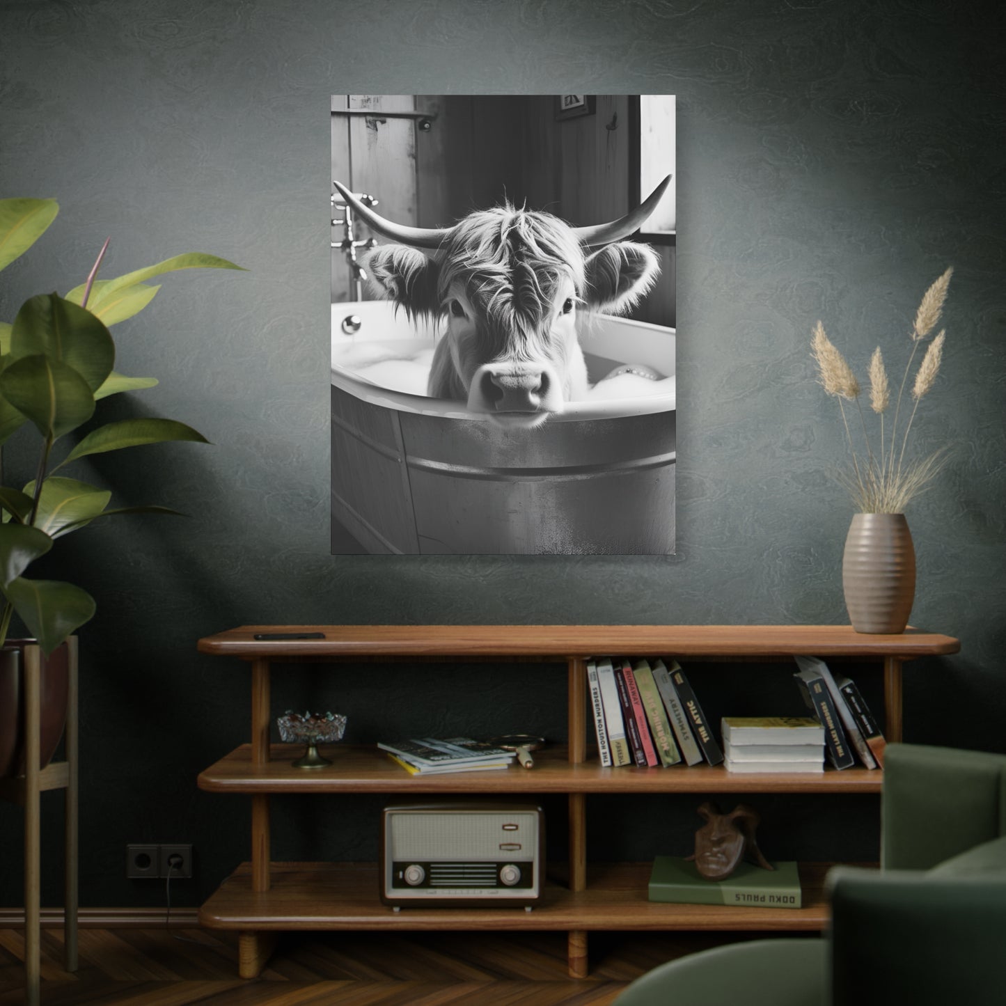 Highland Cow Bubbles Wall Art