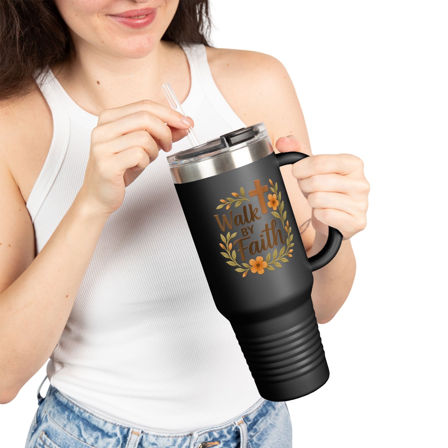 Walk by Faith 40oz Travel Mug