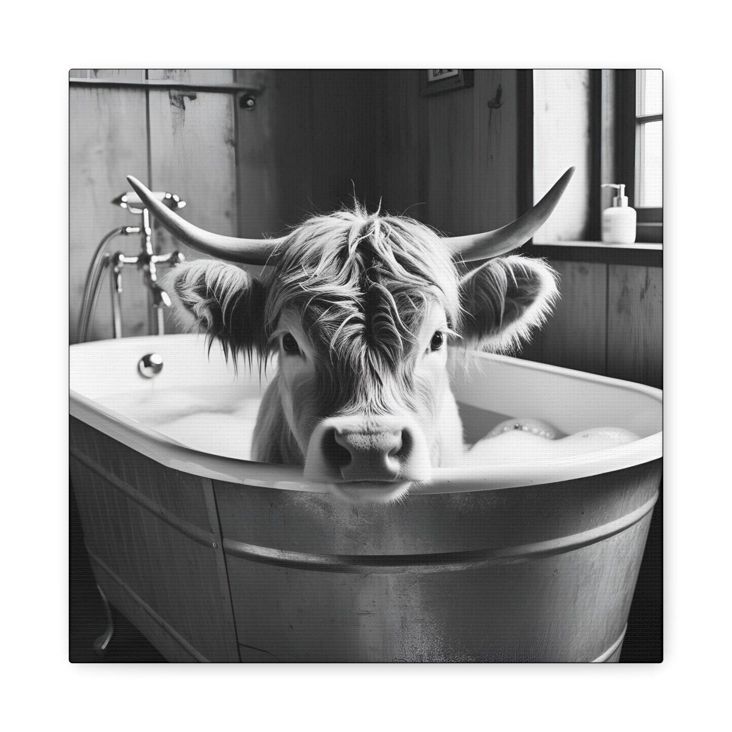 Highland Cow Bubbles Wall Art