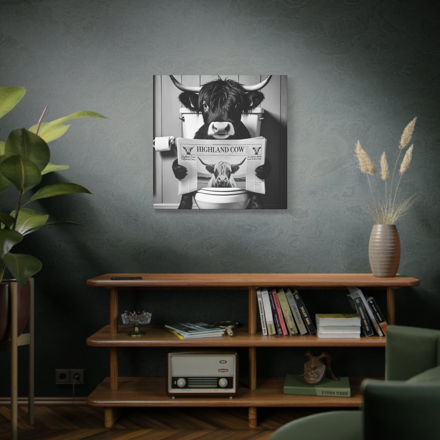 Highland Cow Toilet Funny Art