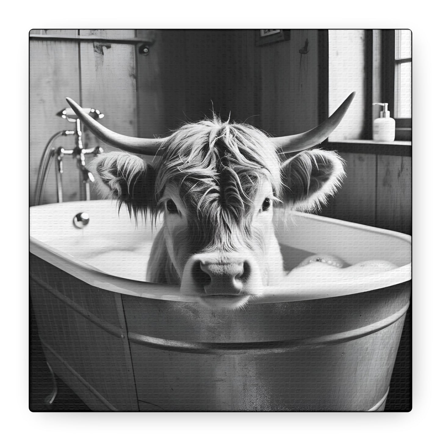 Highland Cow Bubbles Wall Art