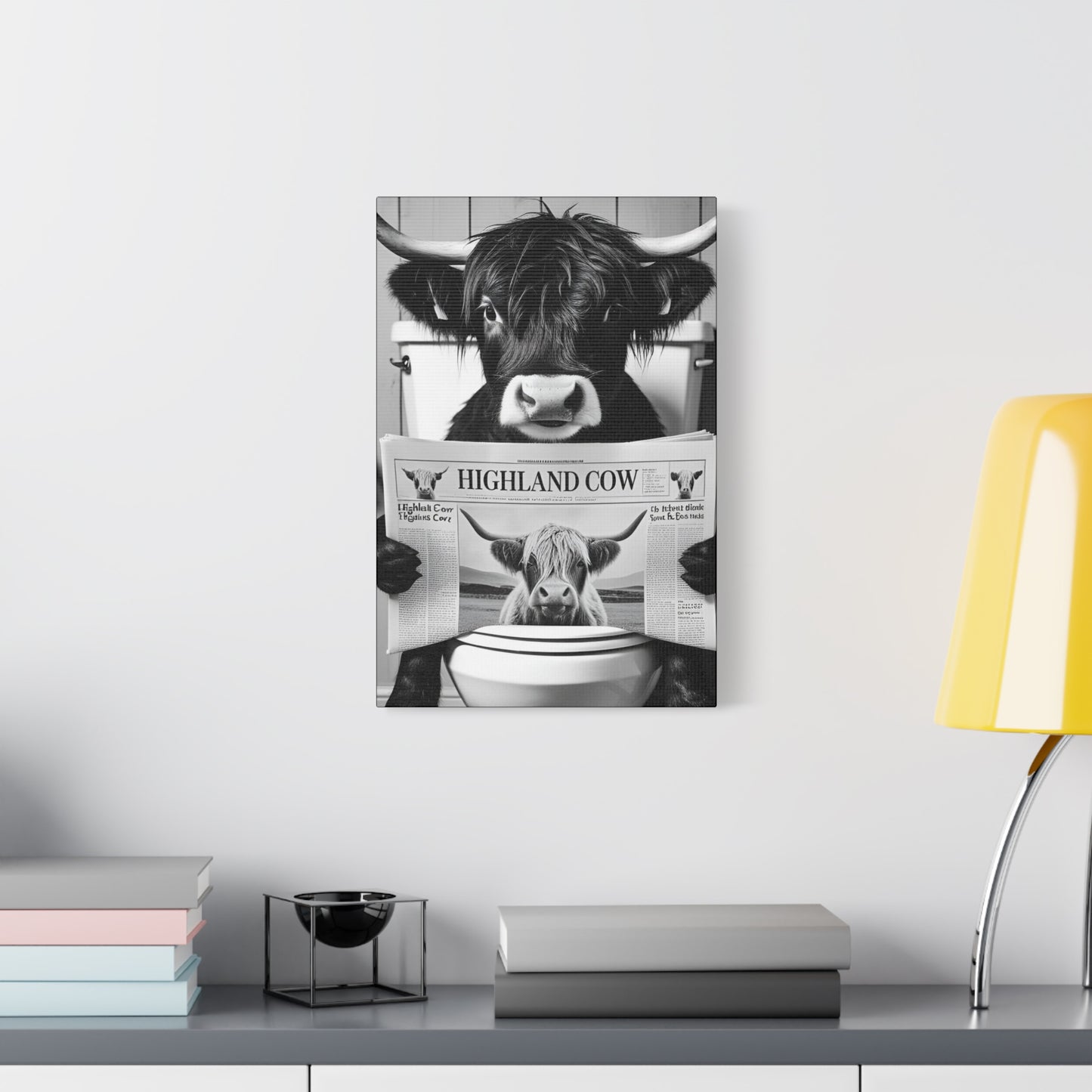 Highland Cow Toilet Funny Art