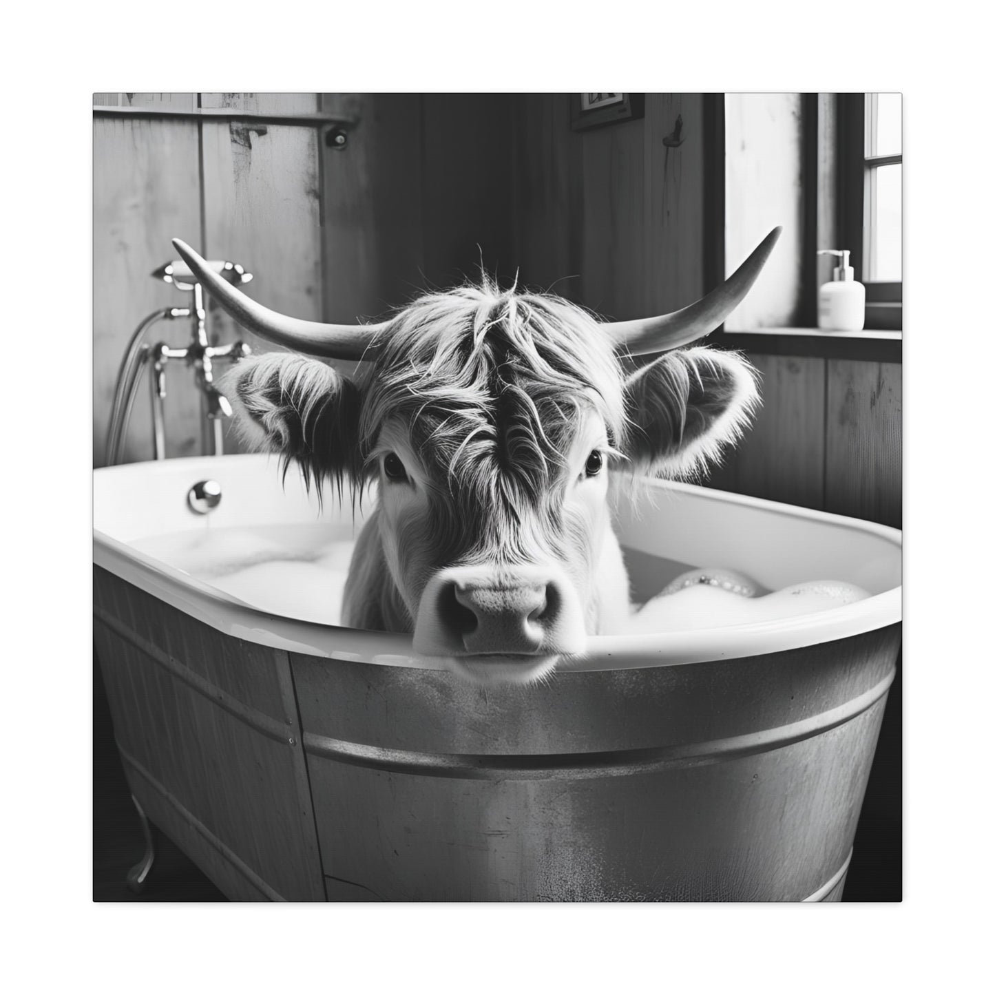 Highland Cow Bubbles Wall Art