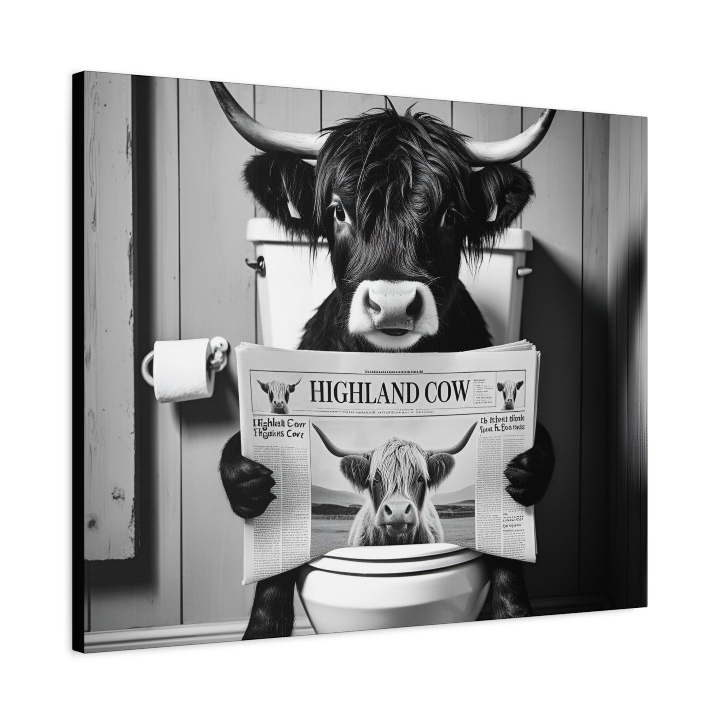 Highland Cow Toilet Funny Art