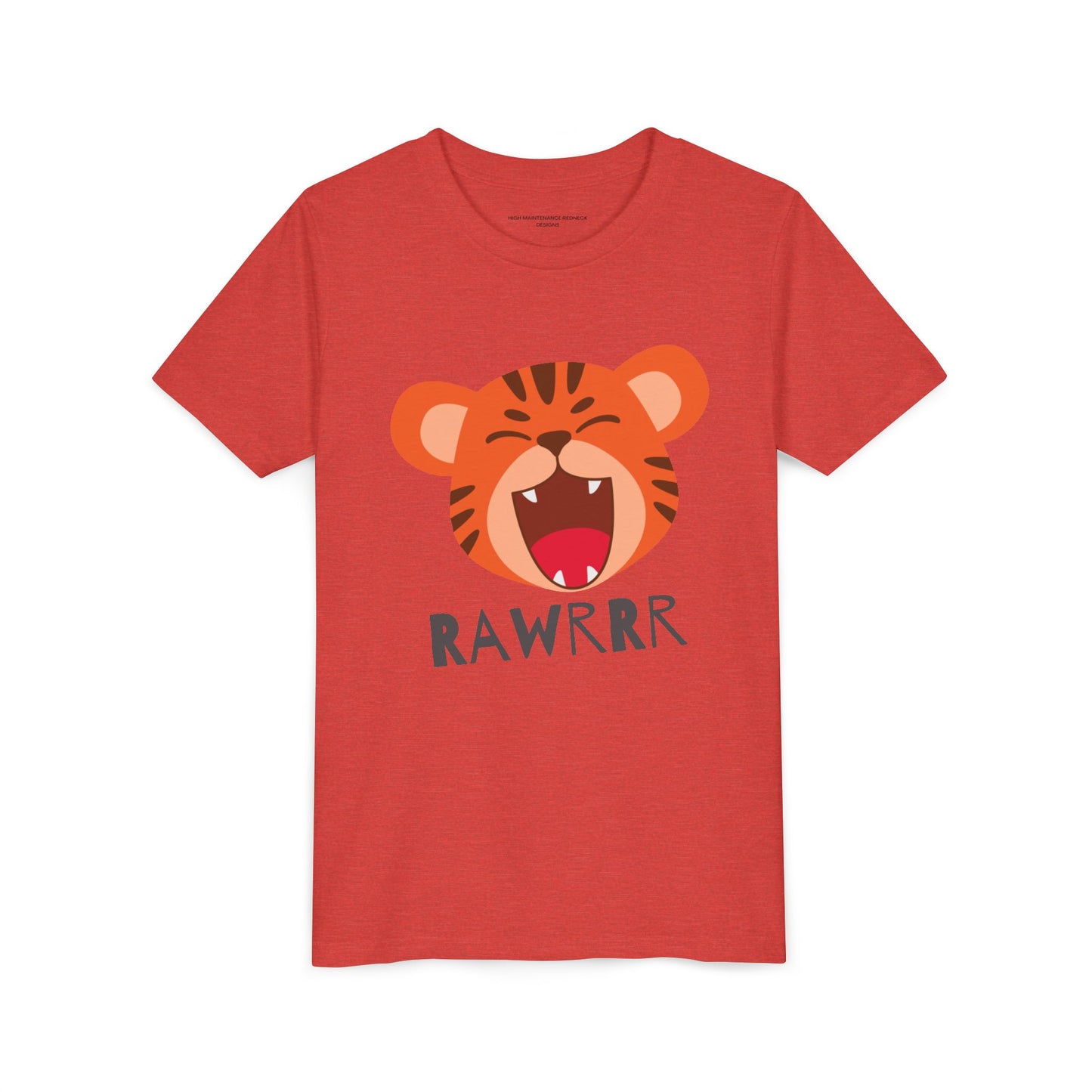 Cute Tiger RAWR Short Sleeve Tee for Kids, Fun Summer Shirt, Animal T-Shirt, Birthday Gift, Playdate Clothing