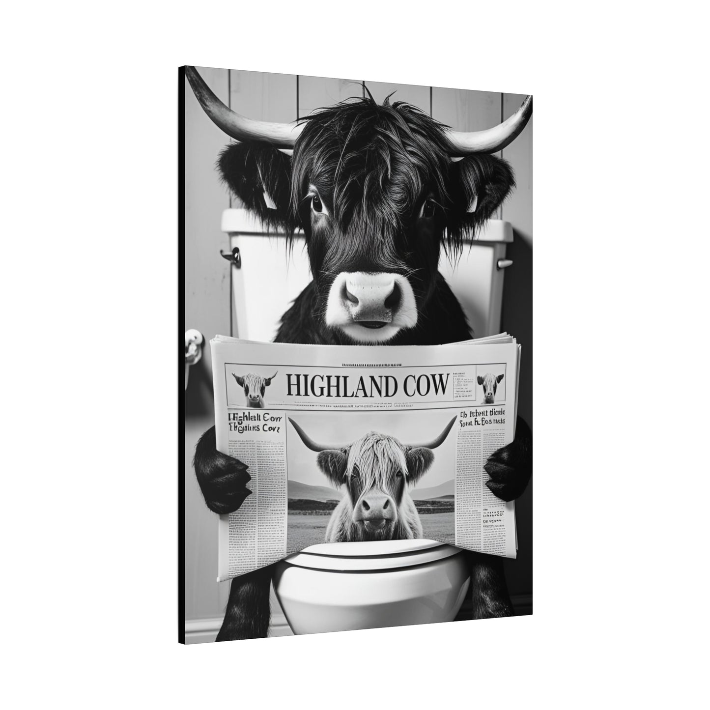 Highland Cow Toilet Funny Art