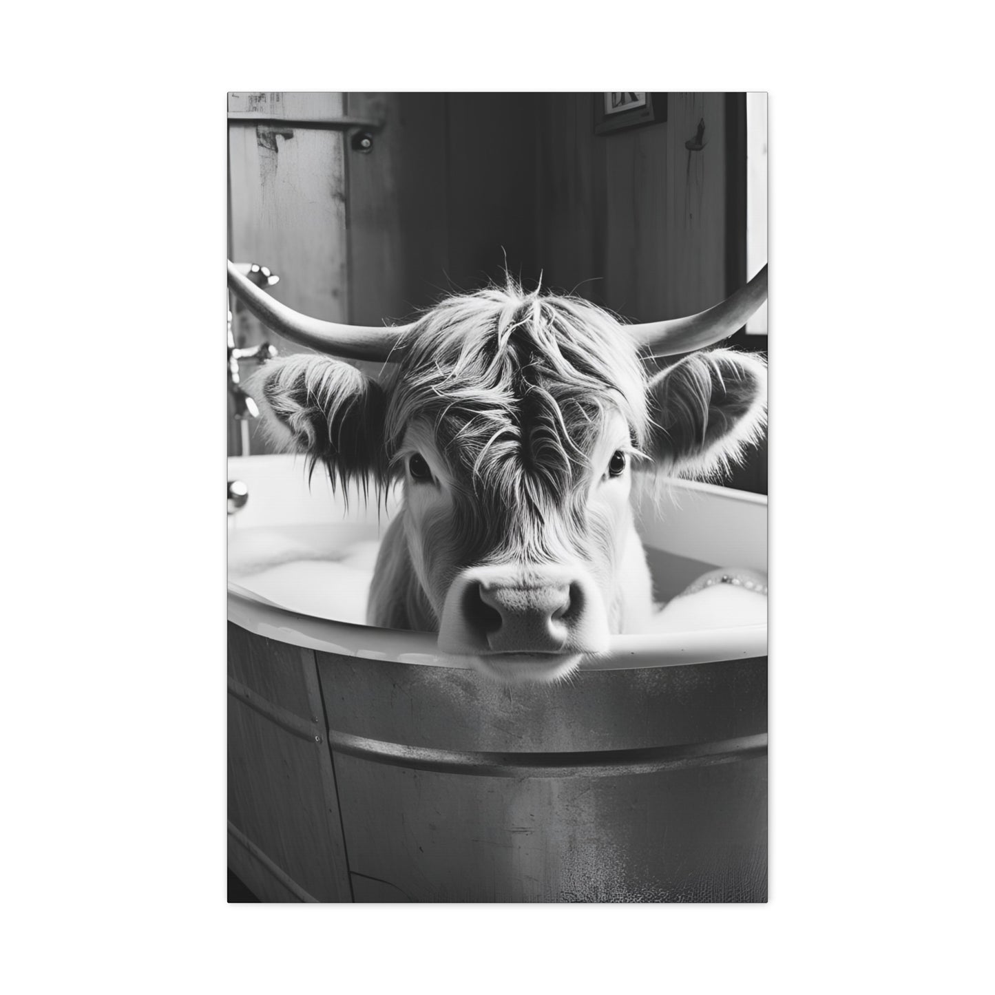 Highland Cow Bubbles Wall Art