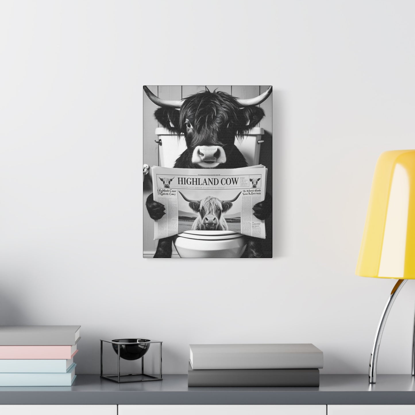 Highland Cow Toilet Funny Art