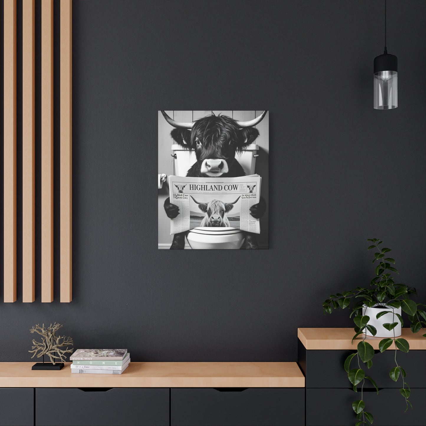 Highland Cow Toilet Funny Art