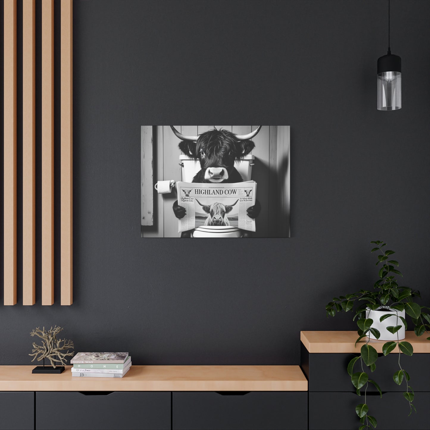 Highland Cow Toilet Funny Art