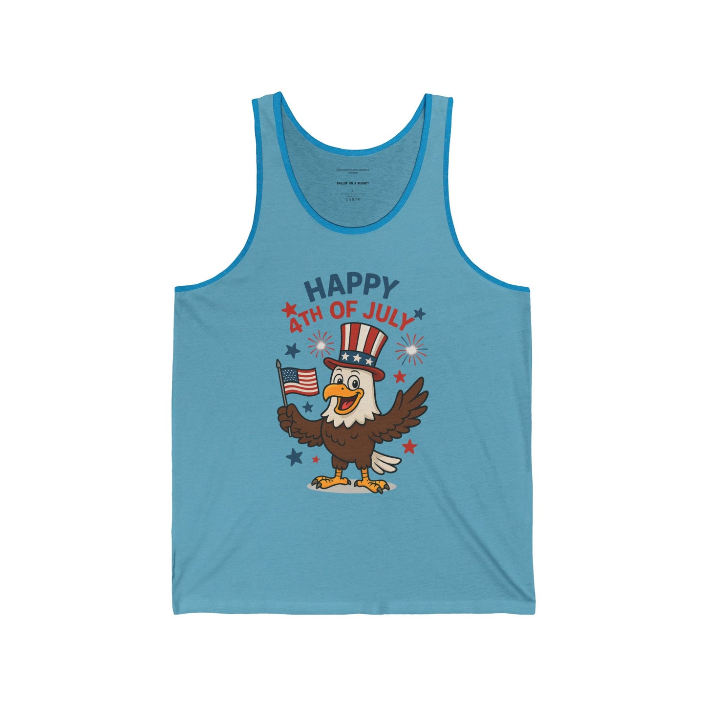 4th of July Men's Jersey Tank Top | Patriotic Sleeveless Shirt for Independence Day Celebrations, Summer BBQs, Gifts