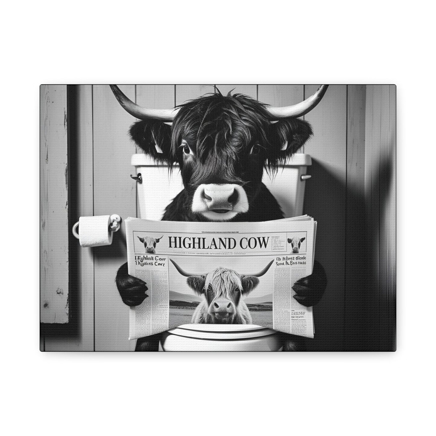 Highland Cow Toilet Funny Art