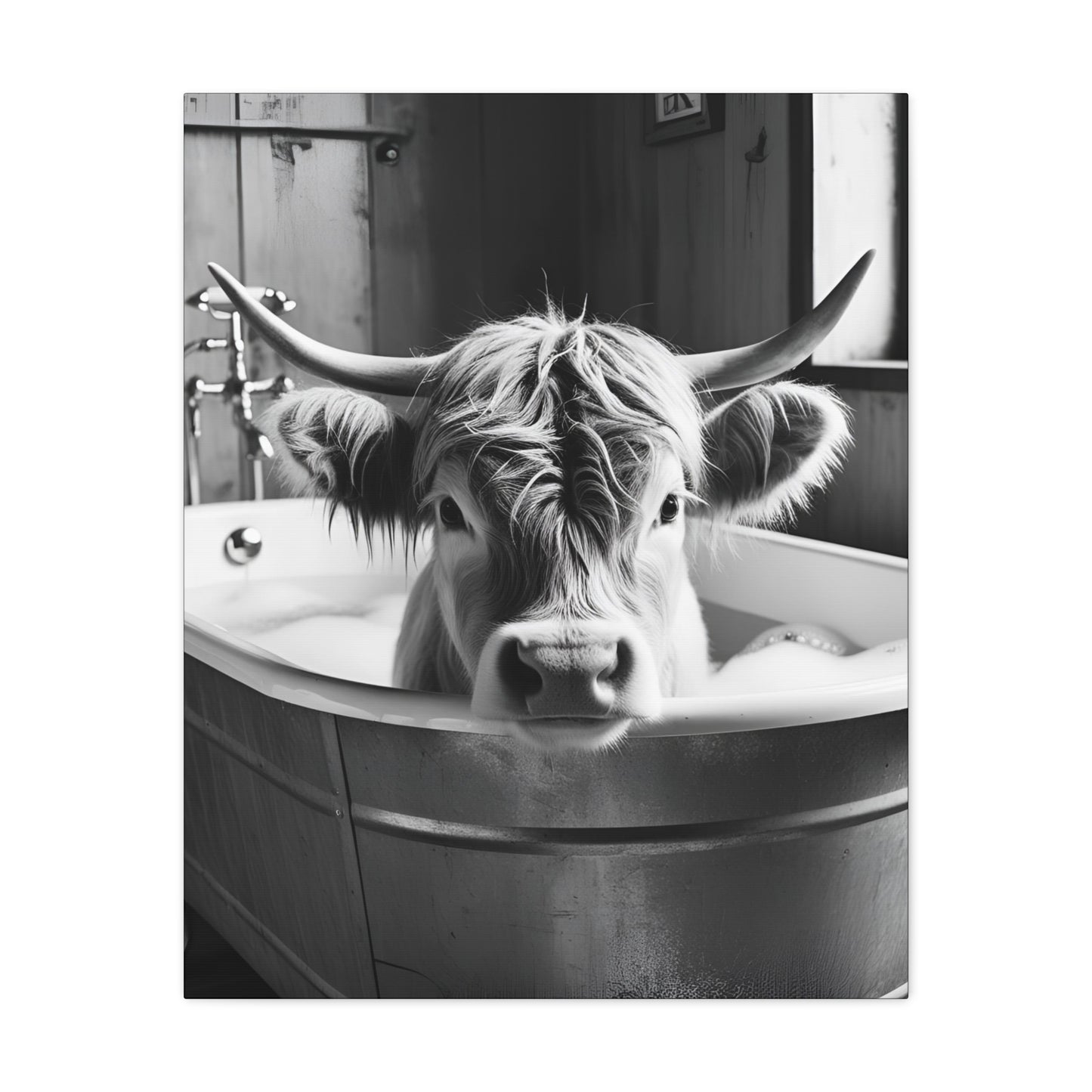 Highland Cow Bubbles Wall Art