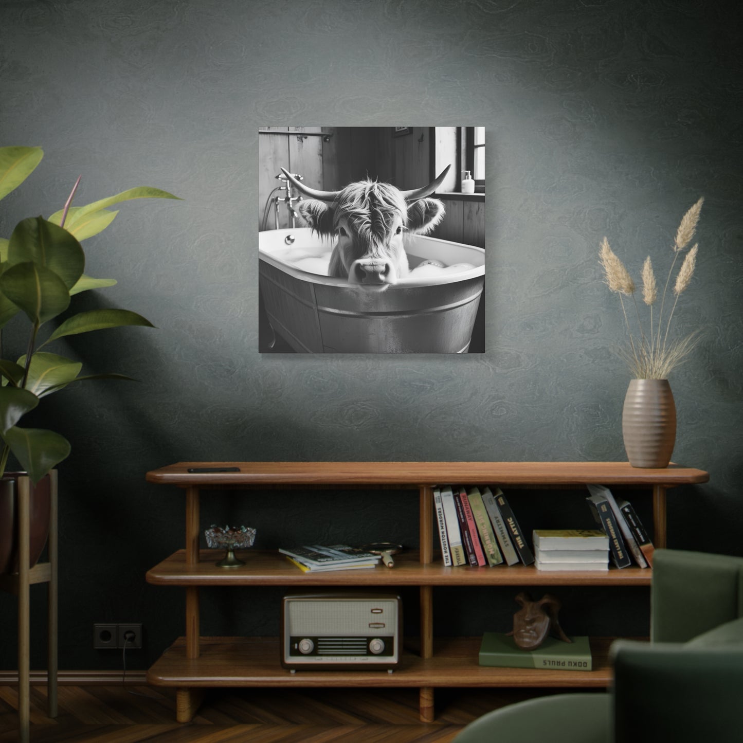 Highland Cow Bubbles Wall Art