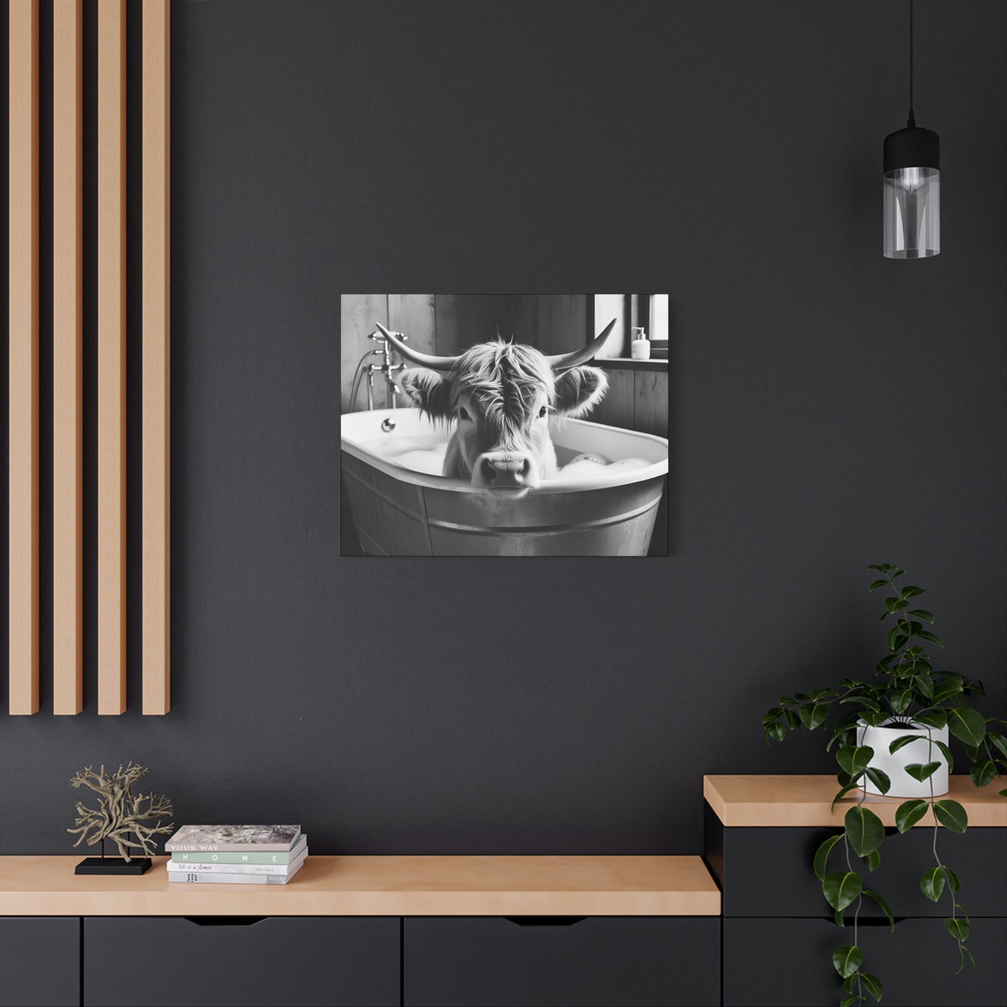 Highland Cow Bubbles Wall Art