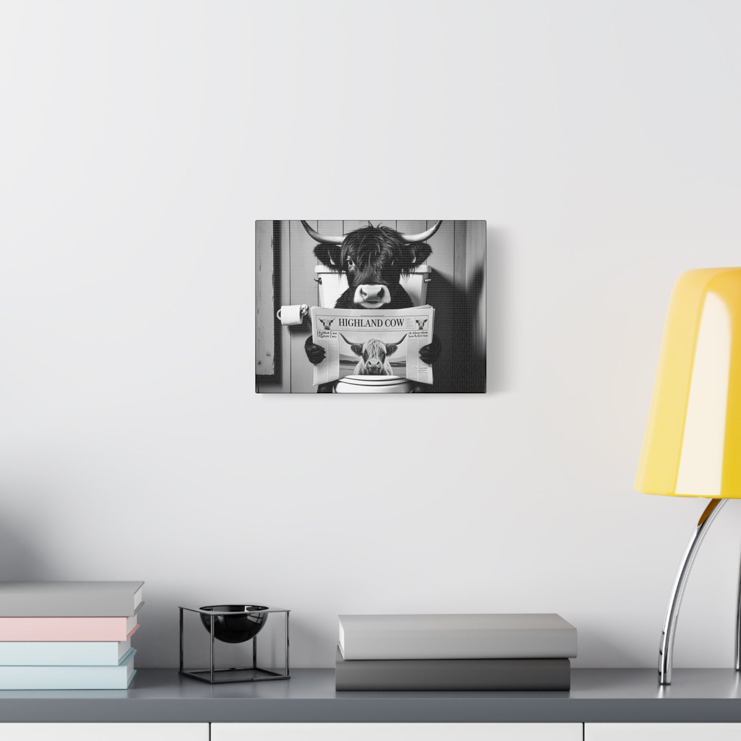 Highland Cow Toilet Funny Art