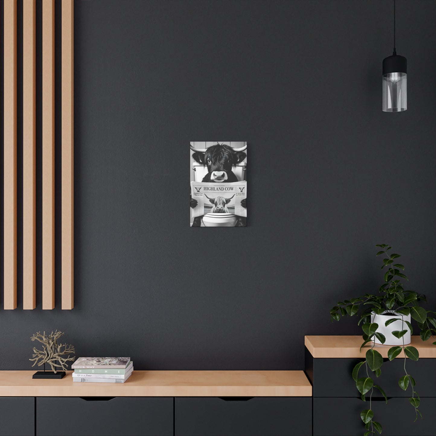 Highland Cow Toilet Funny Art
