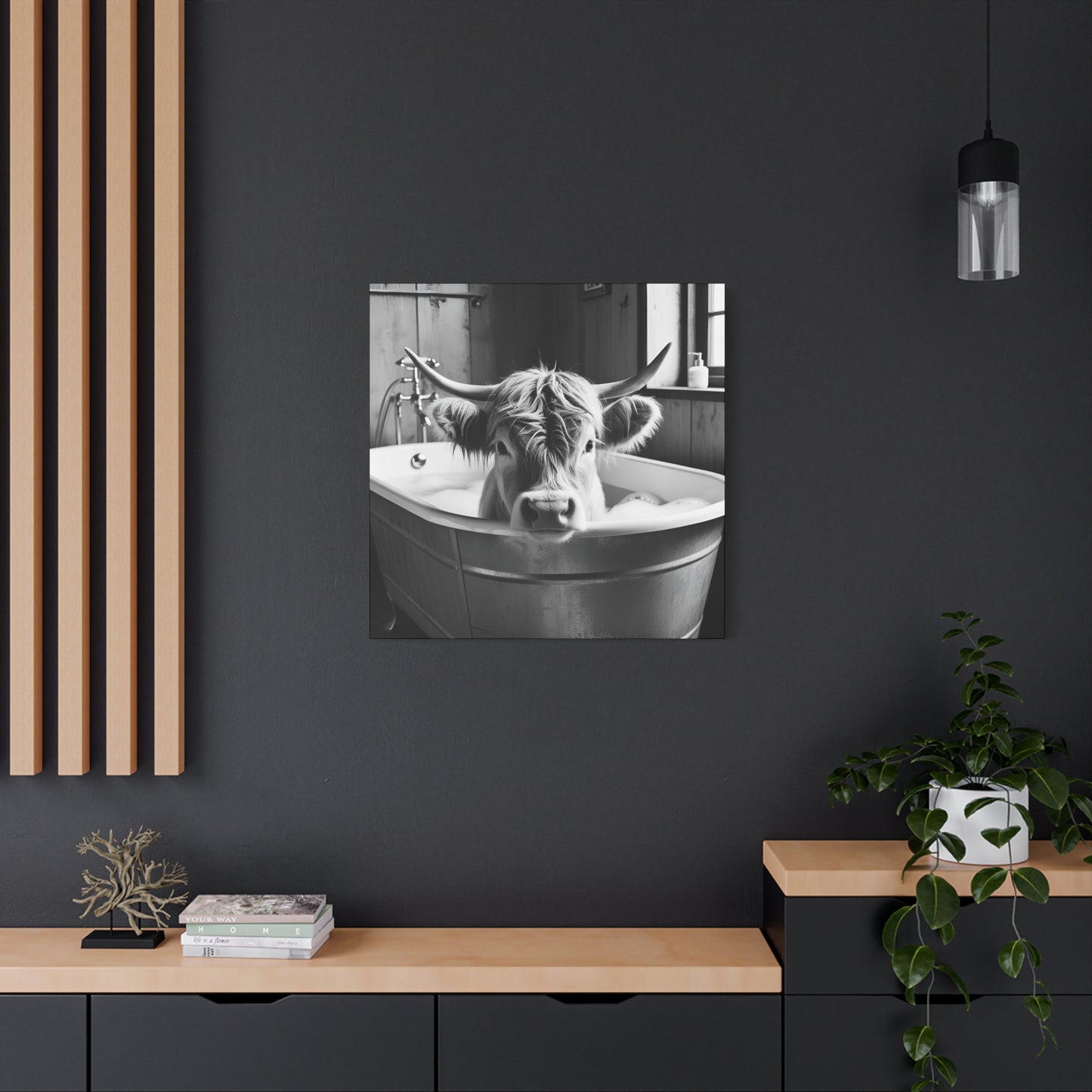 Highland Cow Bubbles Wall Art