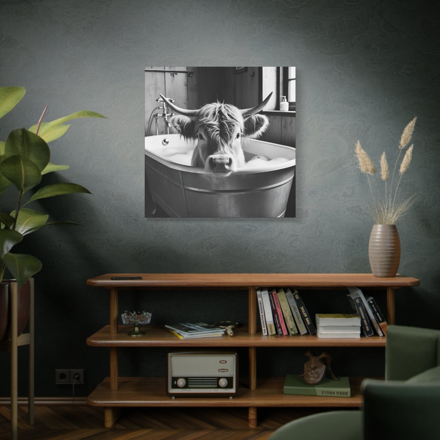 Highland Cow Bubbles Wall Art
