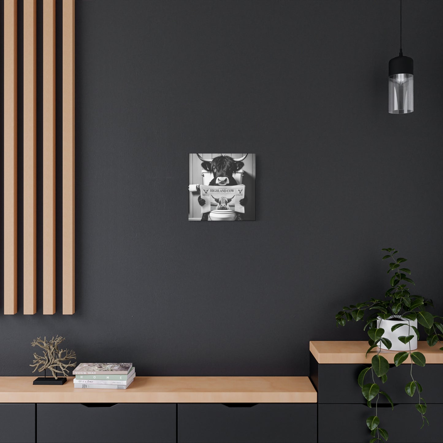 Highland Cow Toilet Funny Art