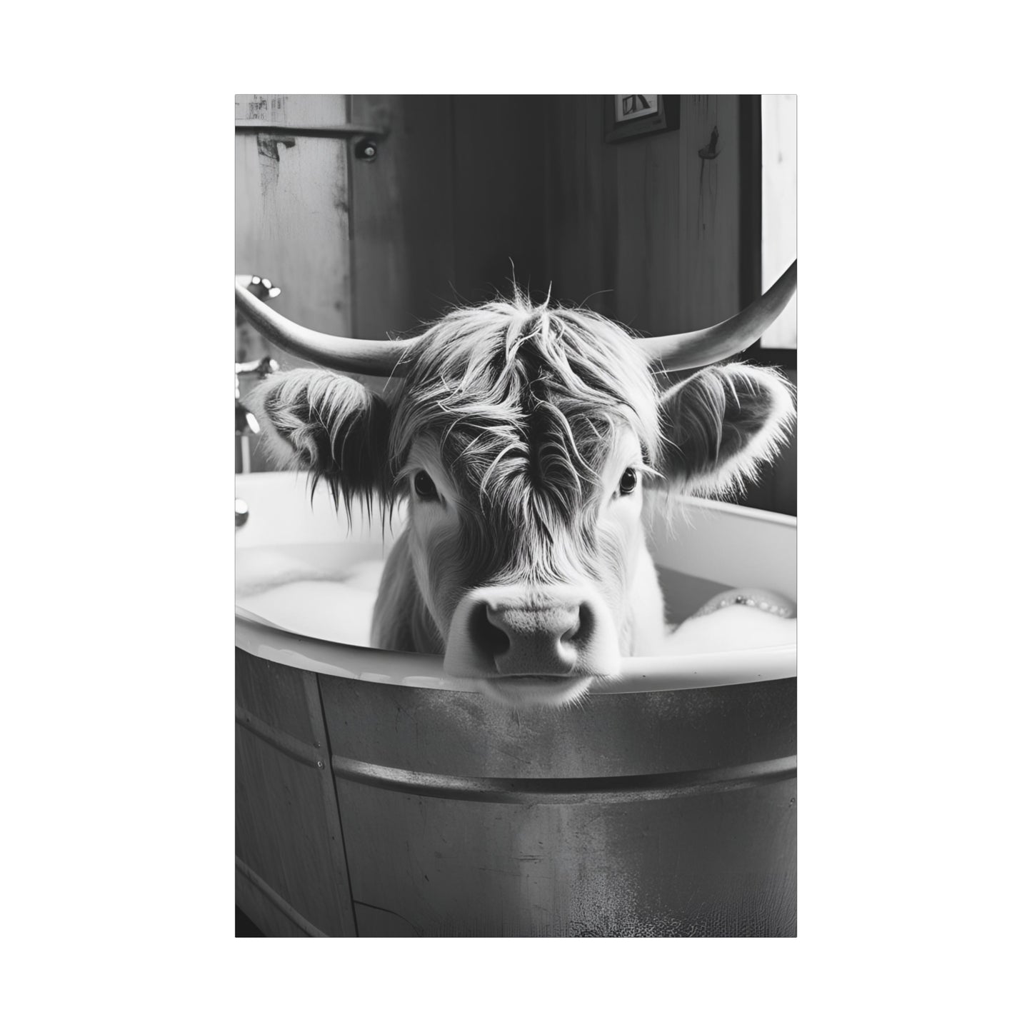 Highland Cow Bubbles Wall Art