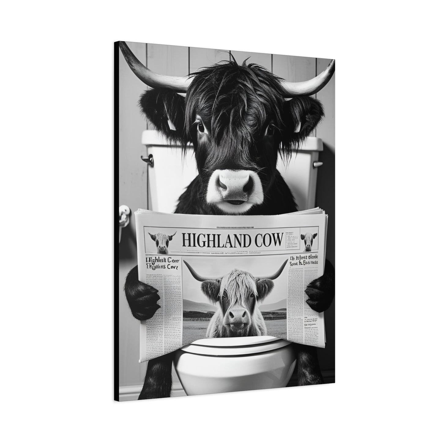 Highland Cow Toilet Funny Art