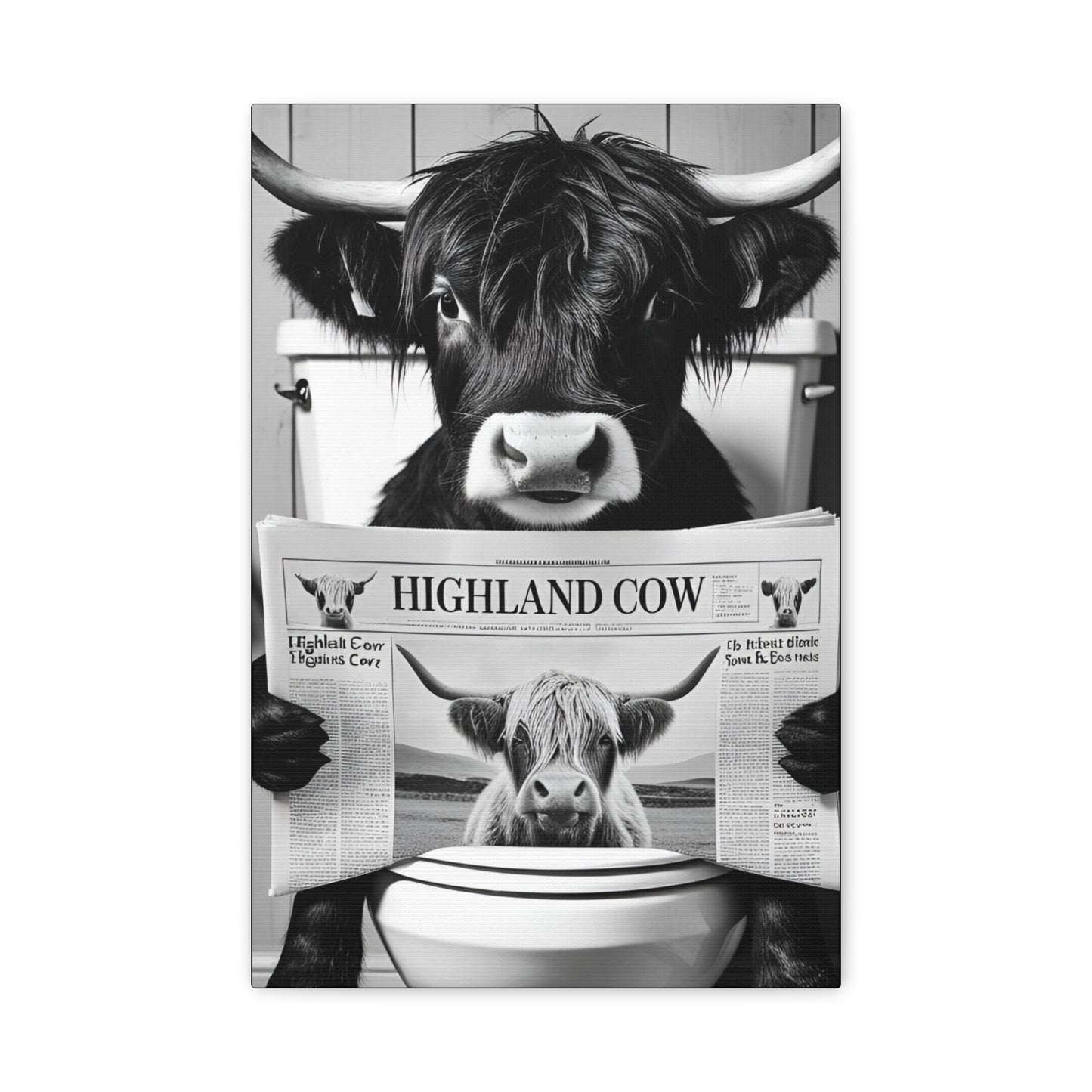 Highland Cow Toilet Funny Art