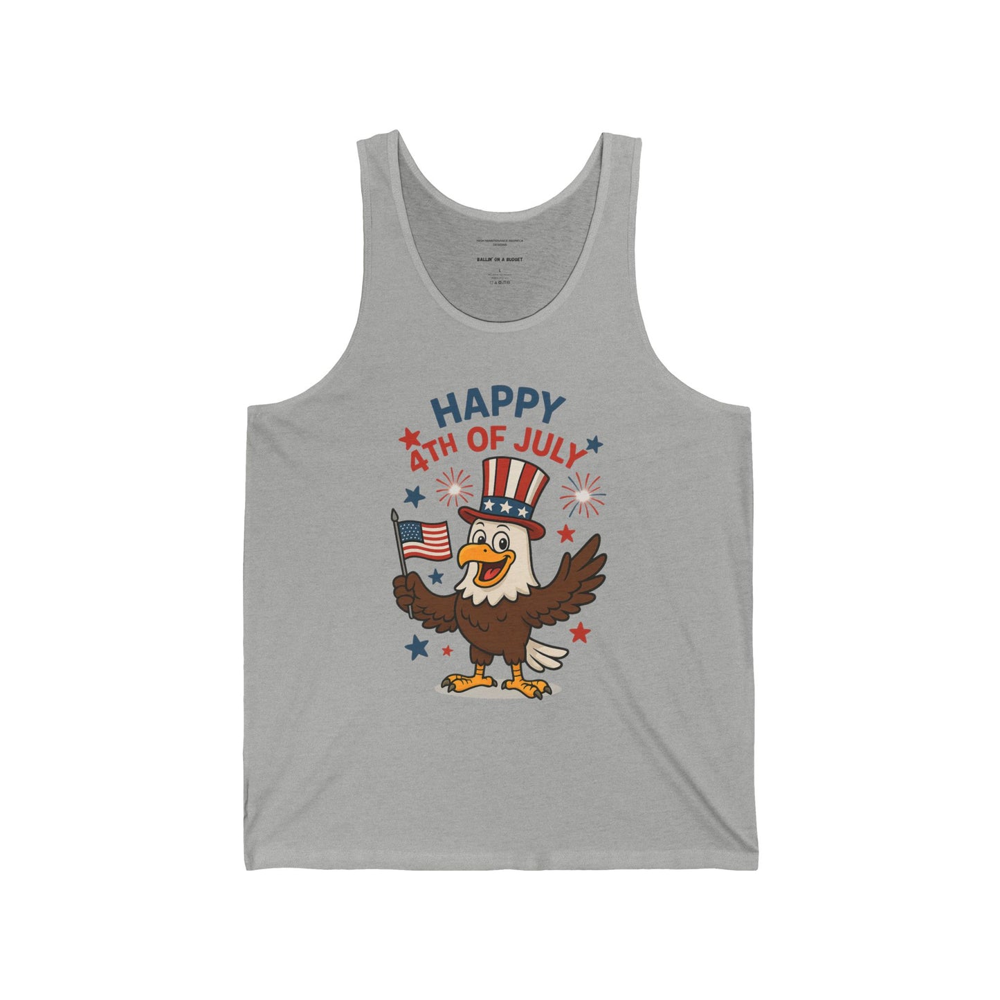 4th of July Men's Jersey Tank Top | Patriotic Sleeveless Shirt for Independence Day Celebrations, Summer BBQs, Gifts