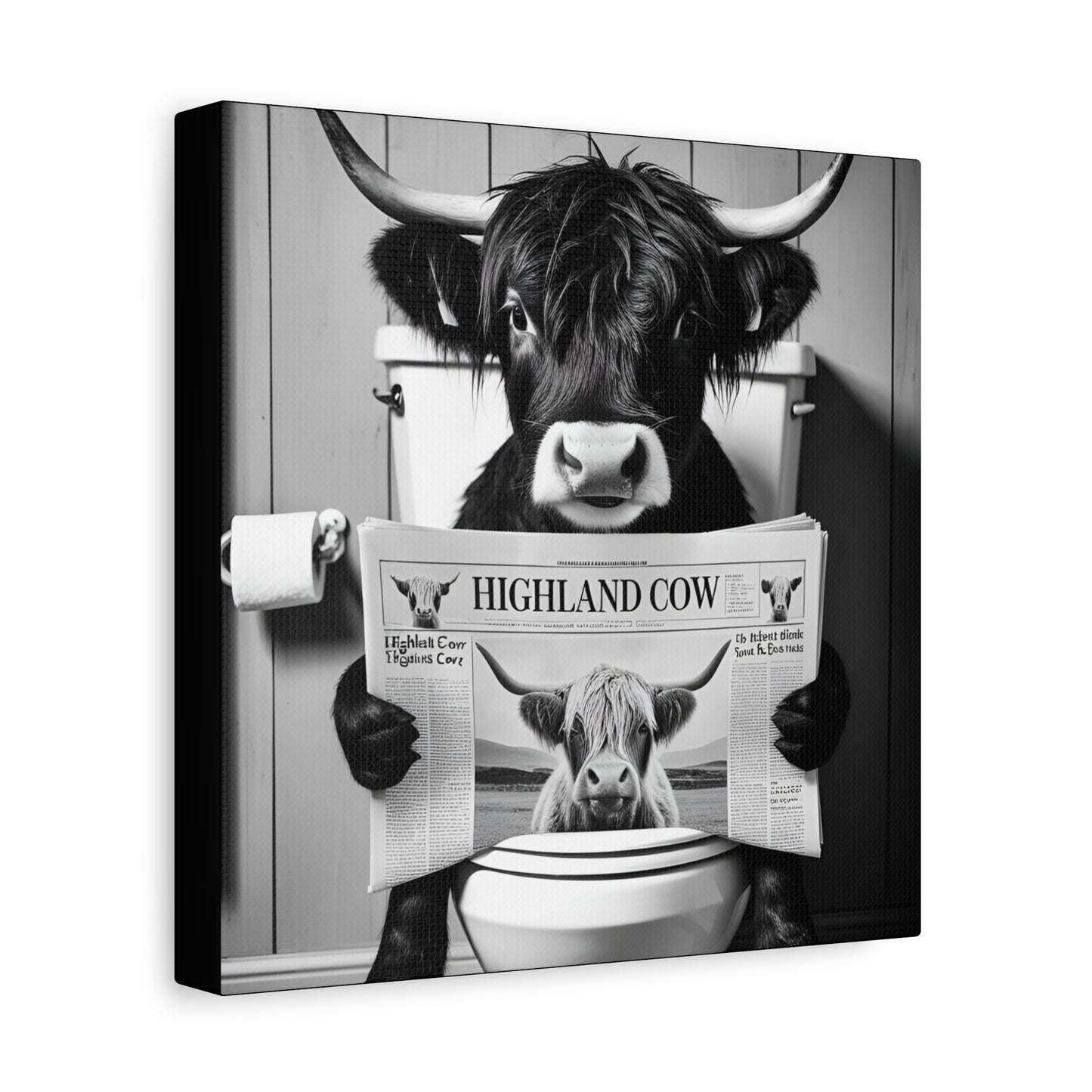 Highland Cow Toilet Funny Art