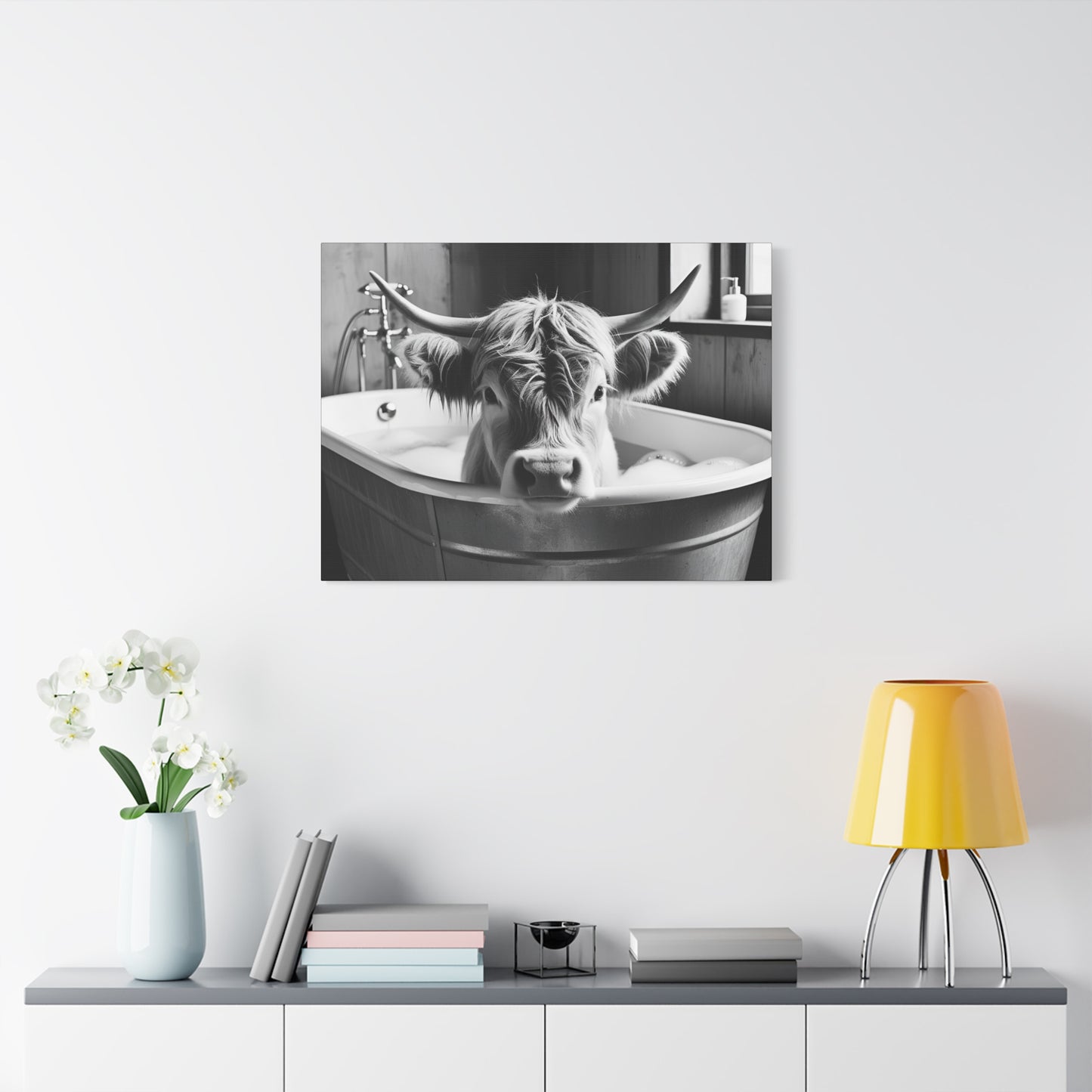 Highland Cow Bubbles Wall Art
