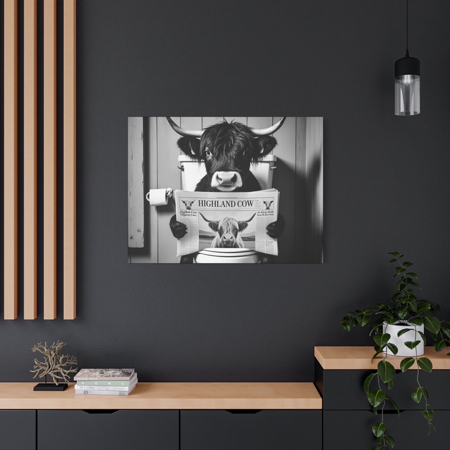 Highland Cow Toilet Funny Art