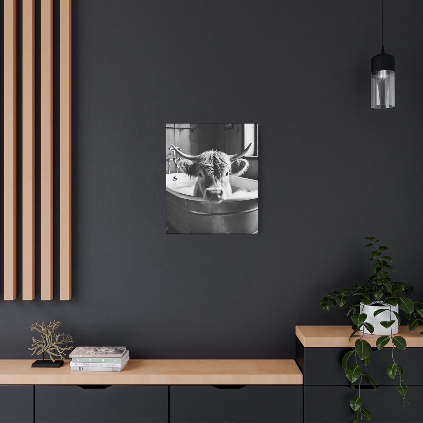 Highland Cow Bubbles Wall Art