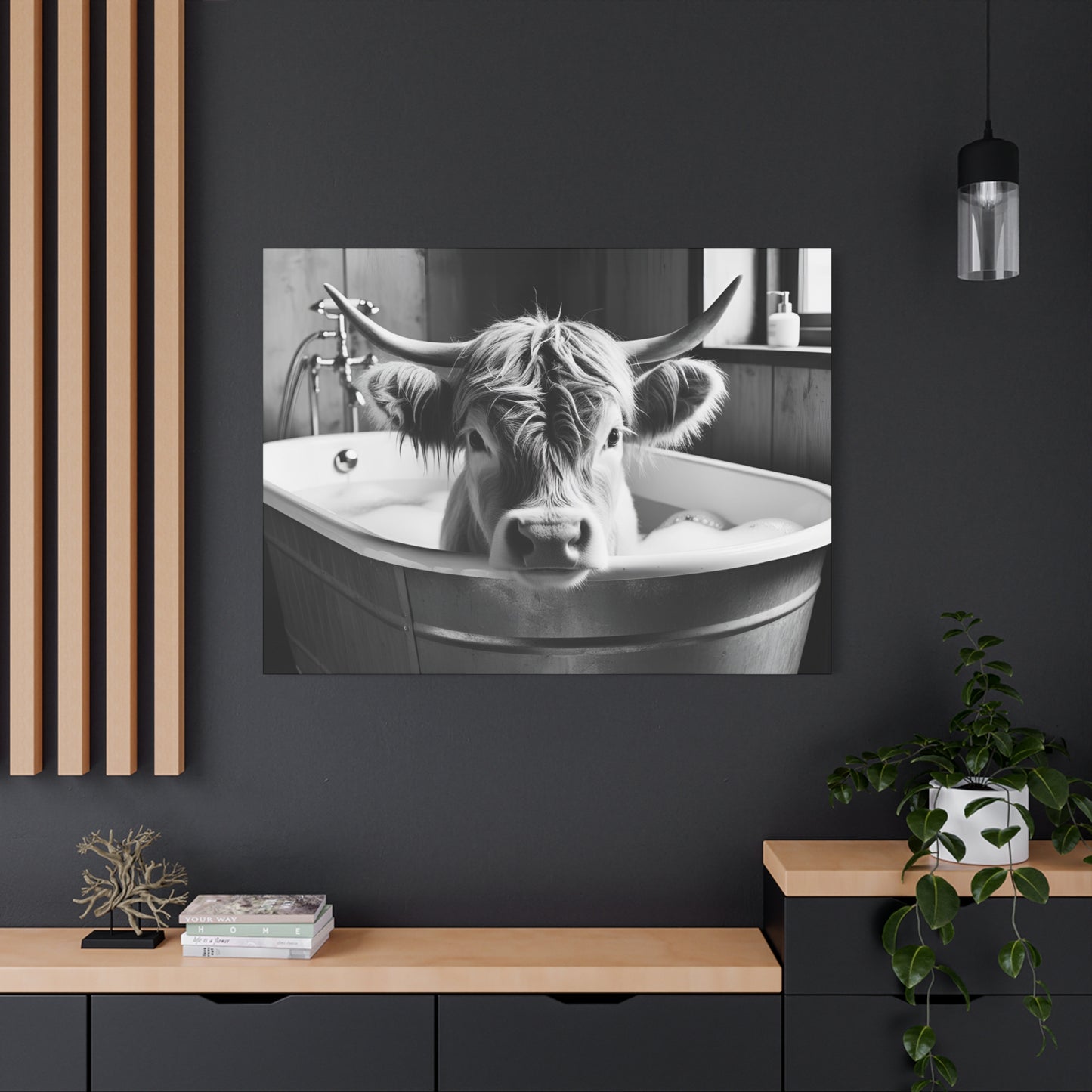 Highland Cow Bubbles Wall Art
