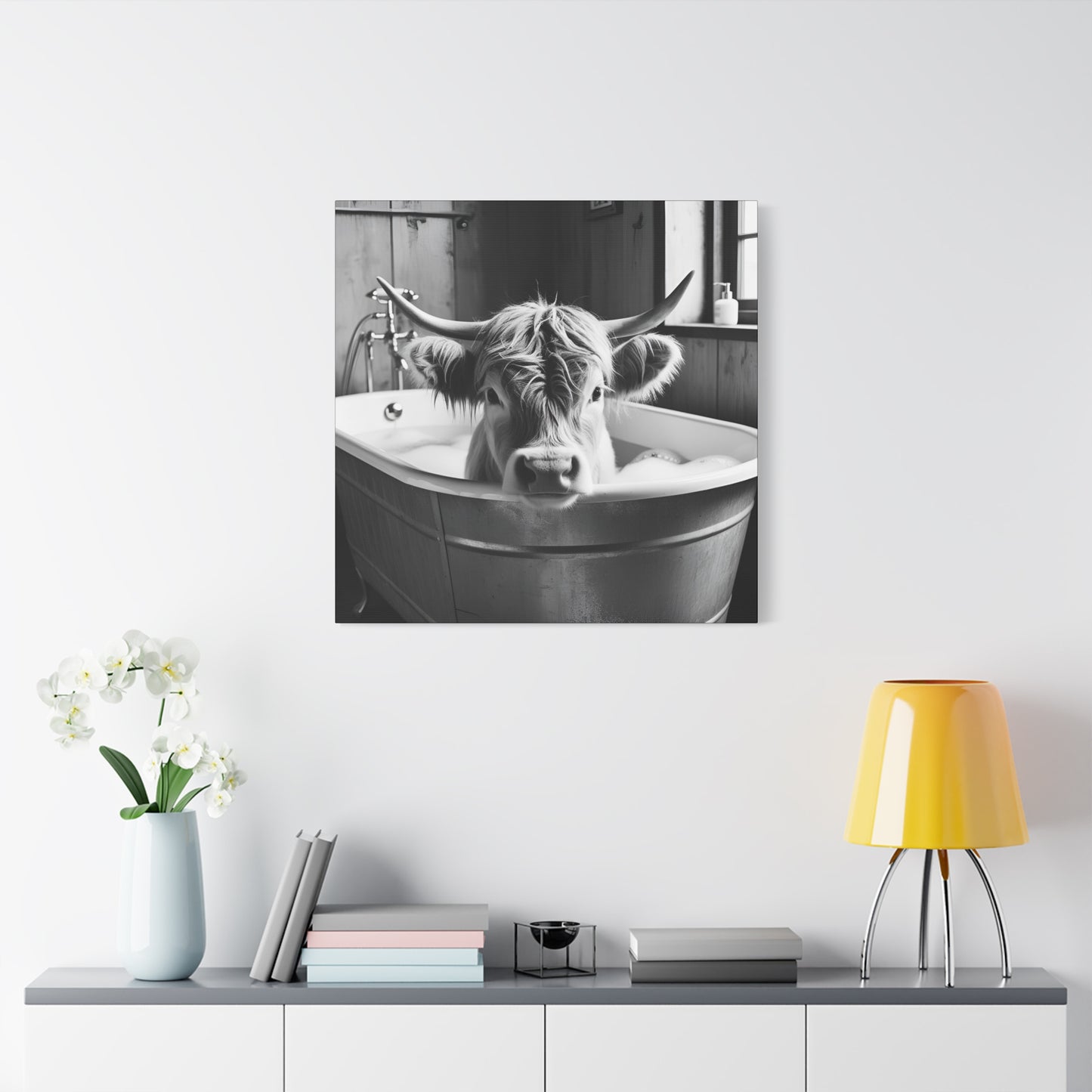 Highland Cow Bubbles Wall Art