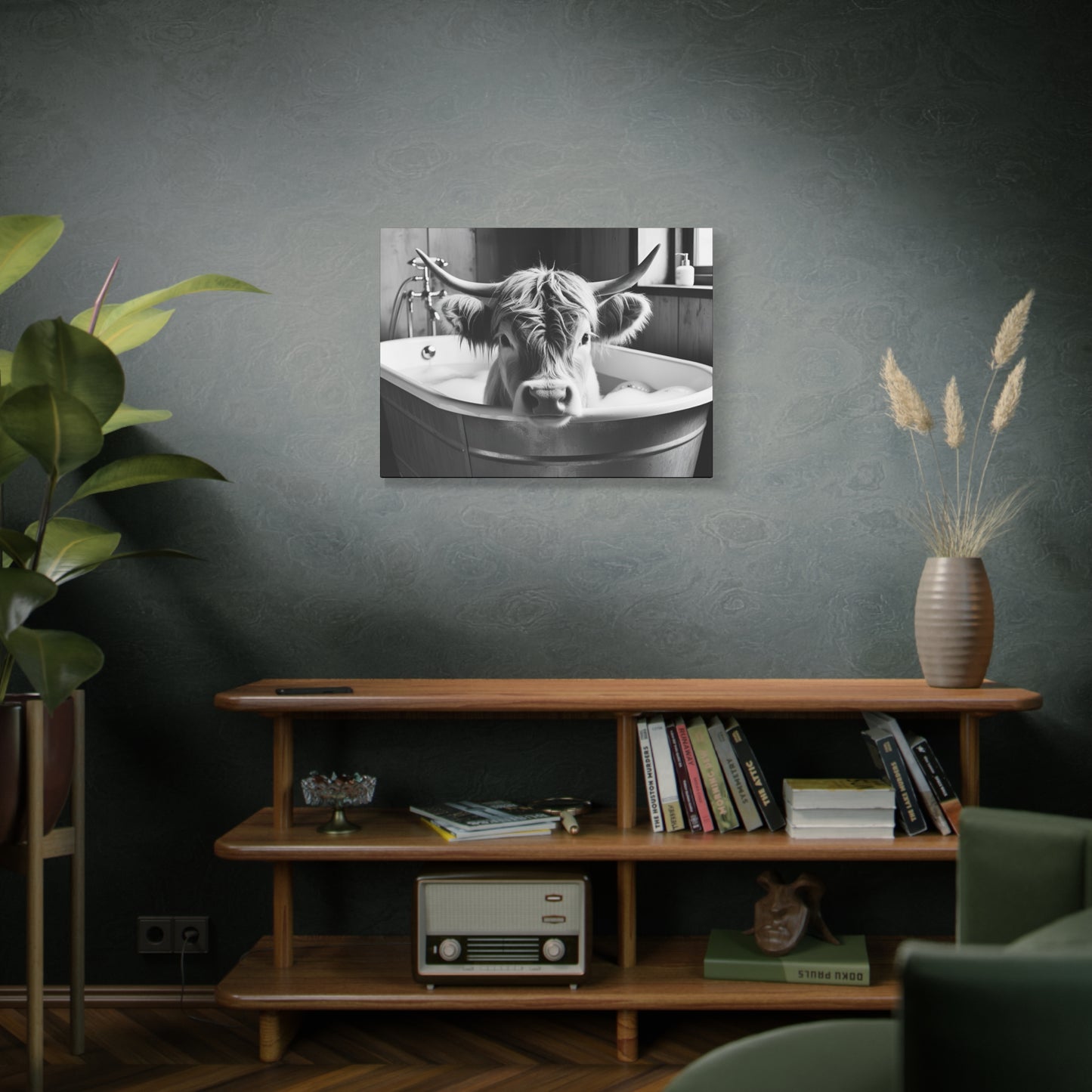 Highland Cow Bubbles Wall Art